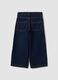 Jeans blu in puro cotone straight fit con ricami fiori per bambina_1