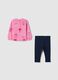 Cotton jogging set with flowers print_1
