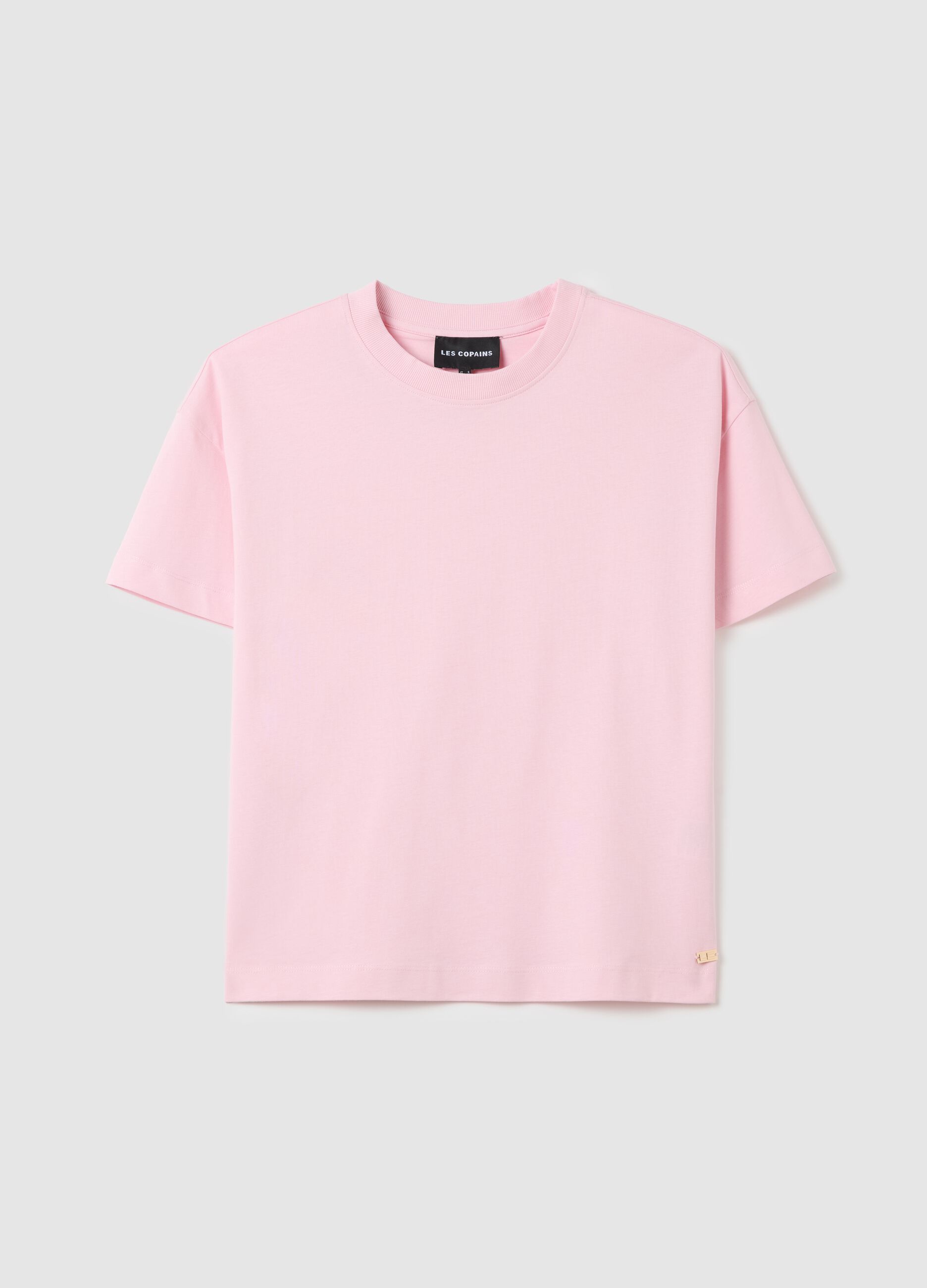 Pink crew neck organic cotton T-shirt Les Copains