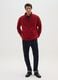 Red fleece regular fit sweatshirt with zipper_0
