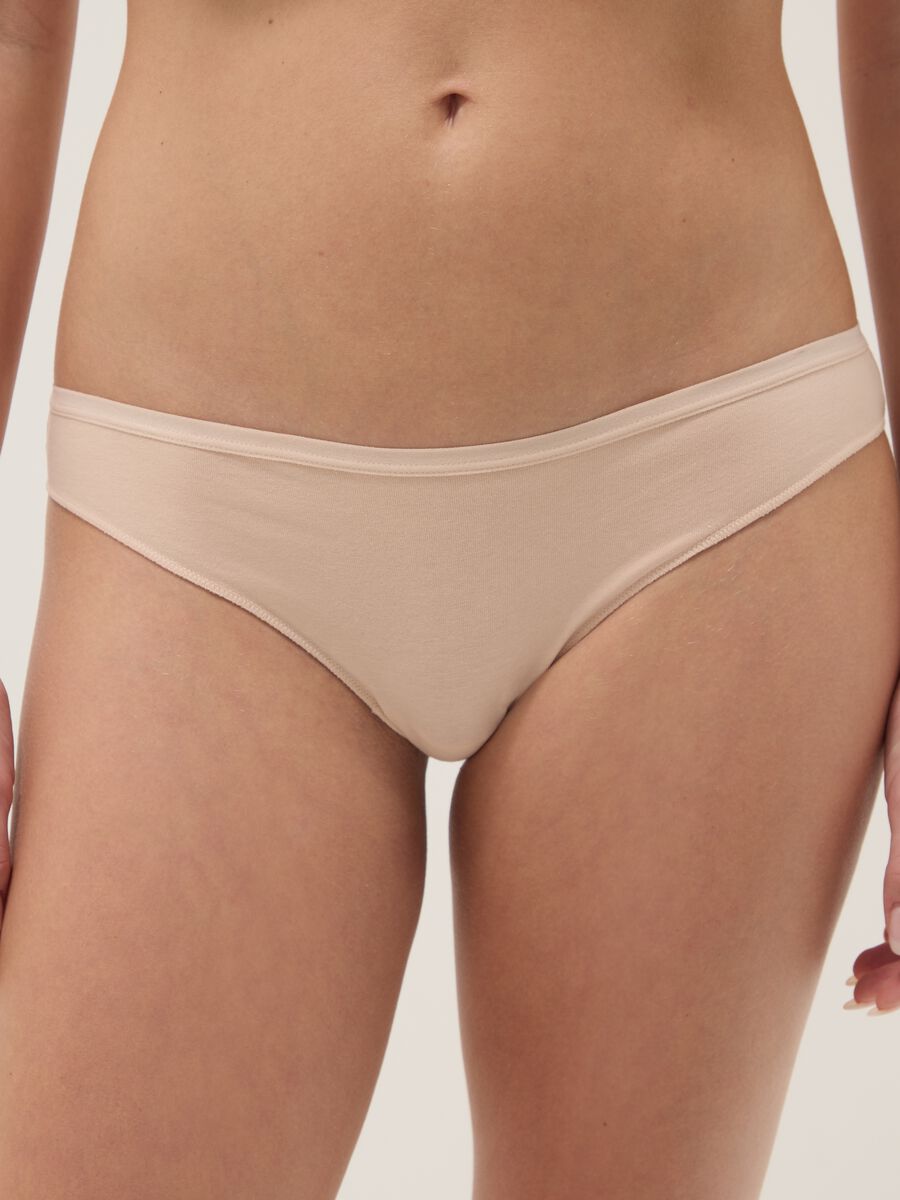 Multipack multicolour Brazilian briefs in stretchy cotton regular fit_1