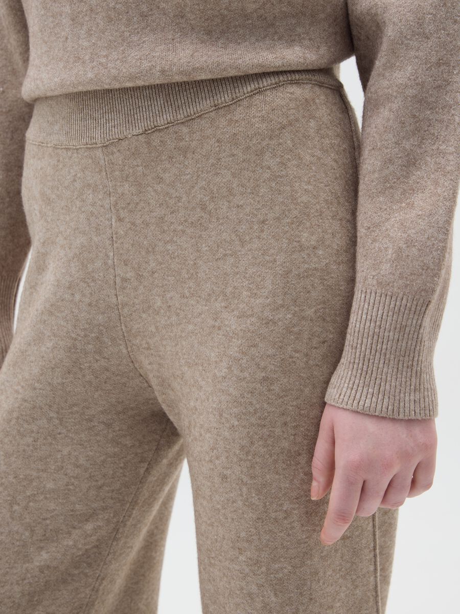 Pantaloni a palazzo beige regular fit_3
