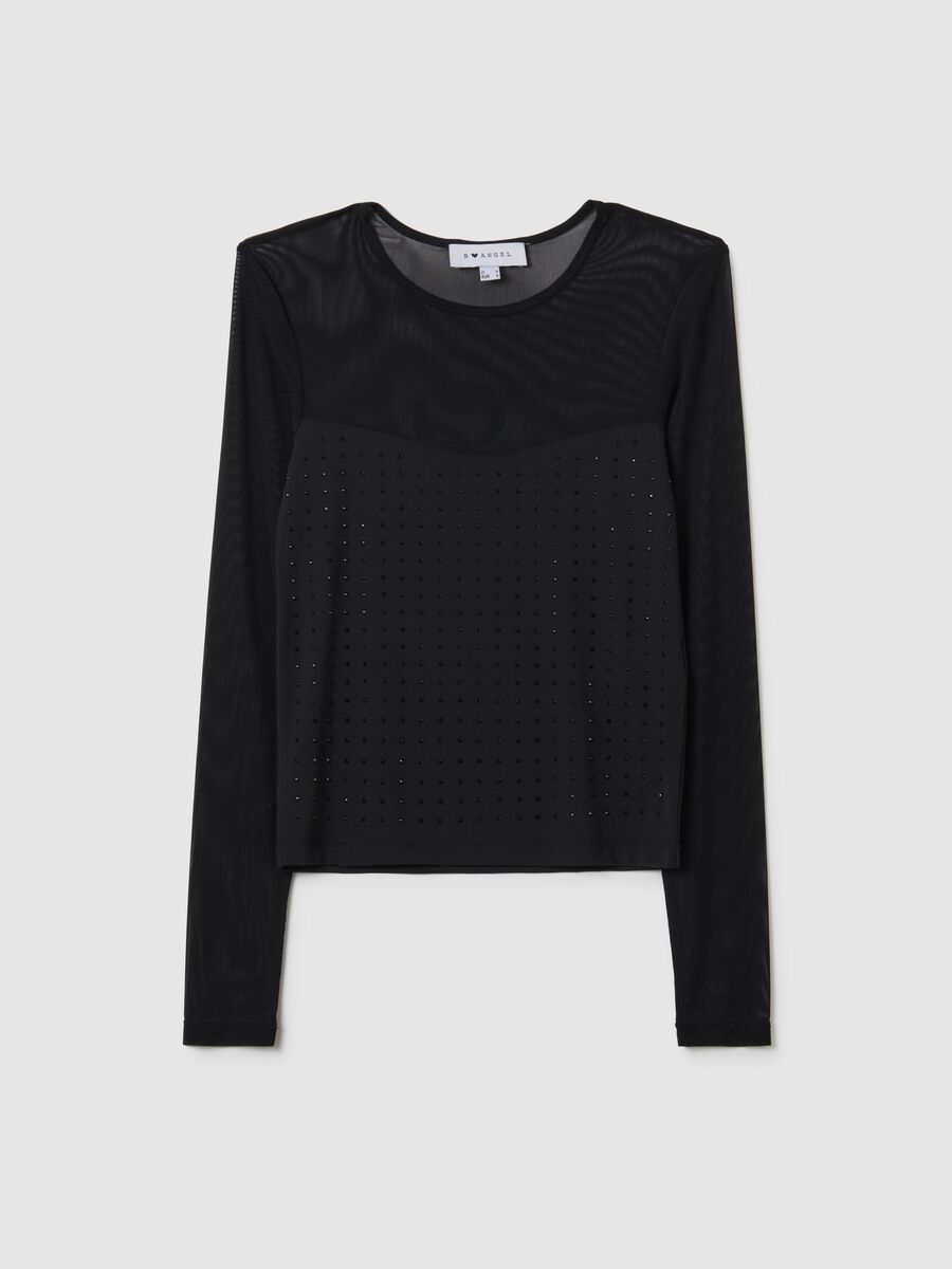 Maglia nera regular fit con maniche lunghe_0