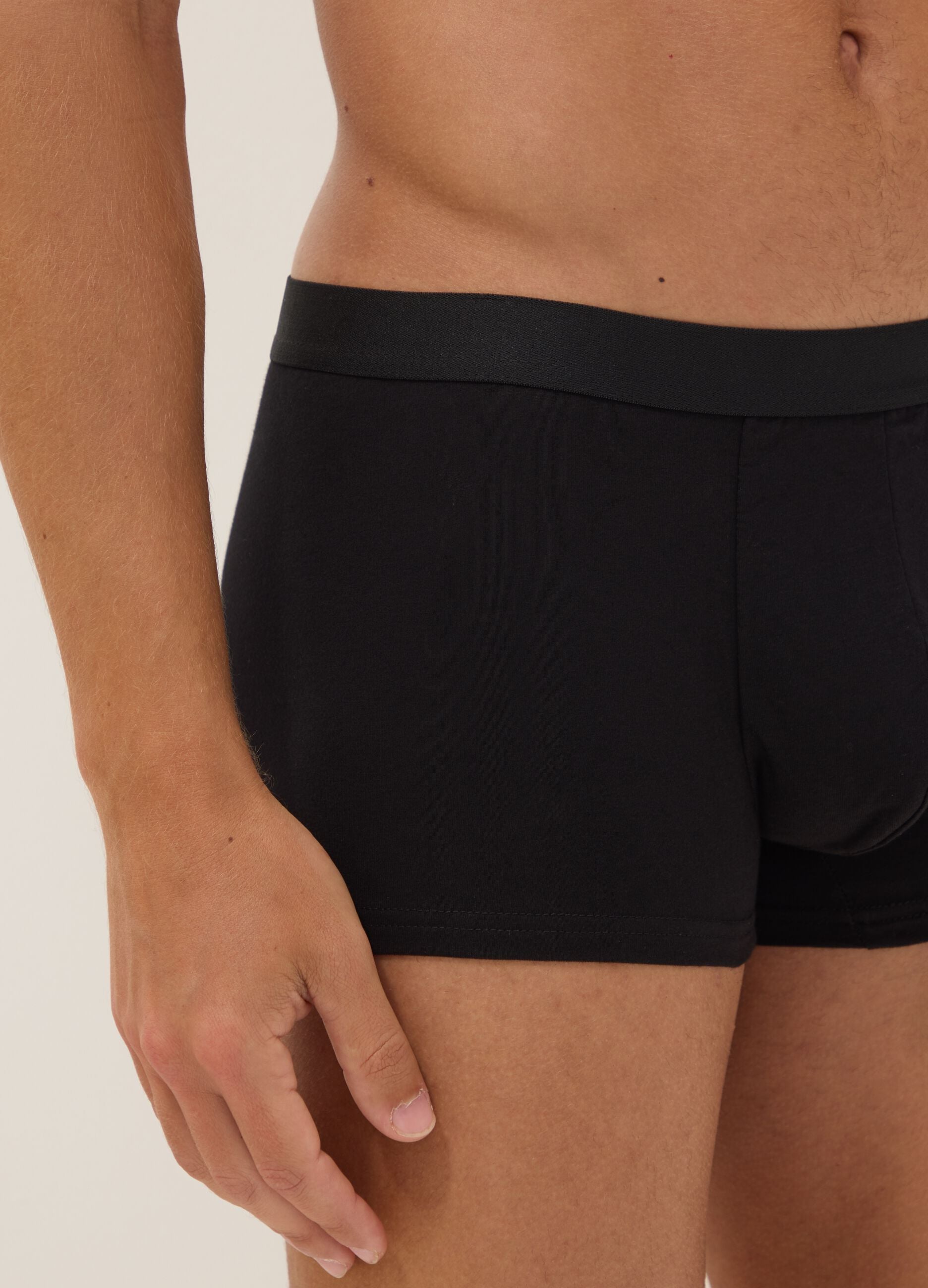 Three-pack of black organic cotton boxer shorts