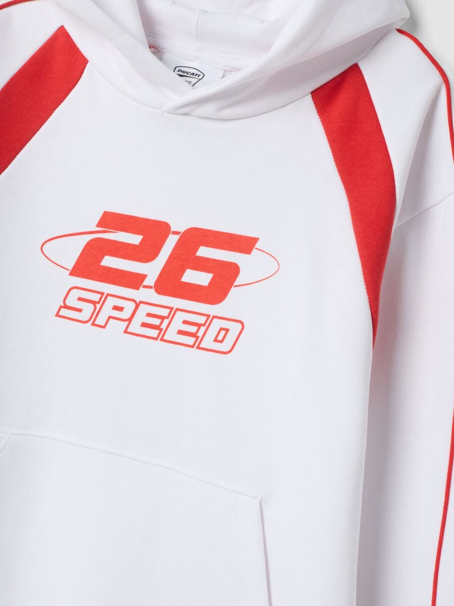 White Ducati-themed cotton-blend hoodie, relaxed fit_2