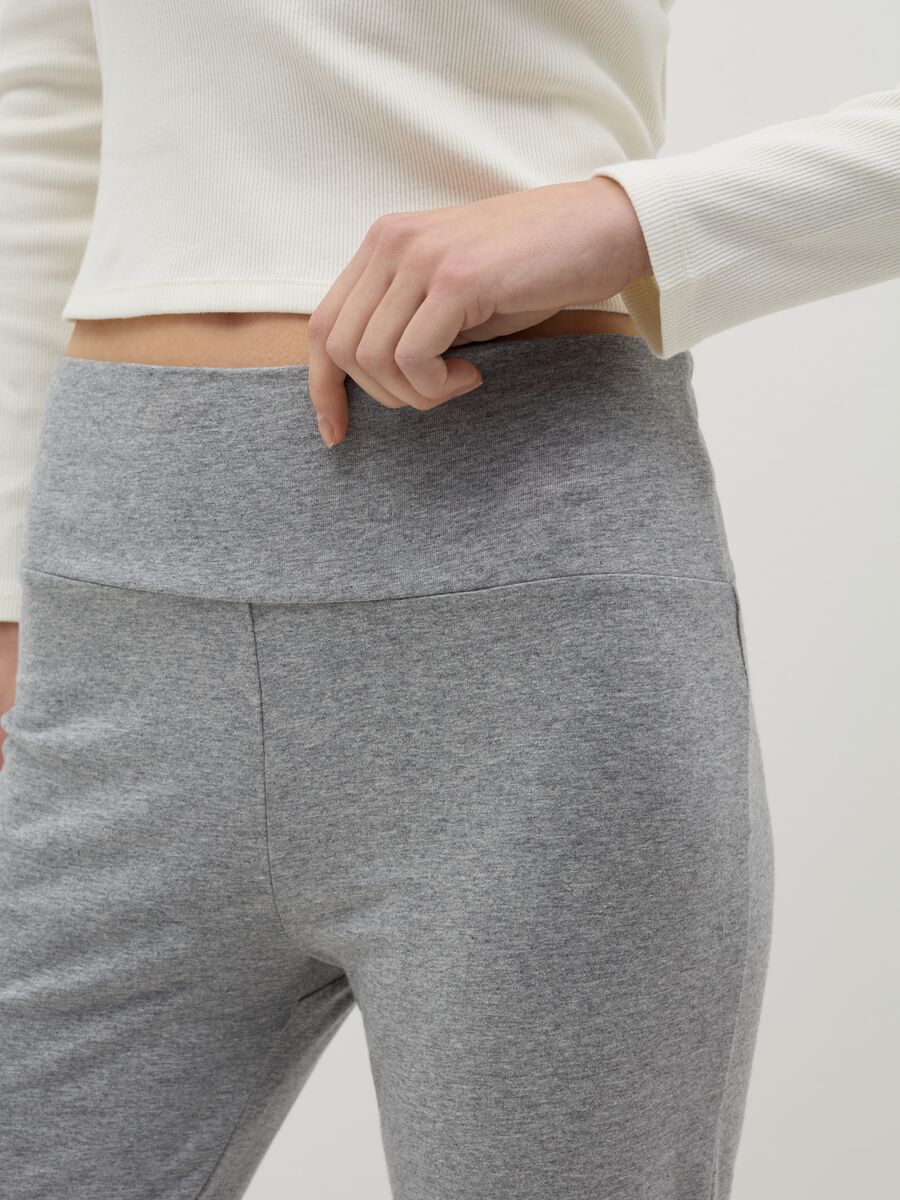 Flare-fit leggings in stretch cotton_3