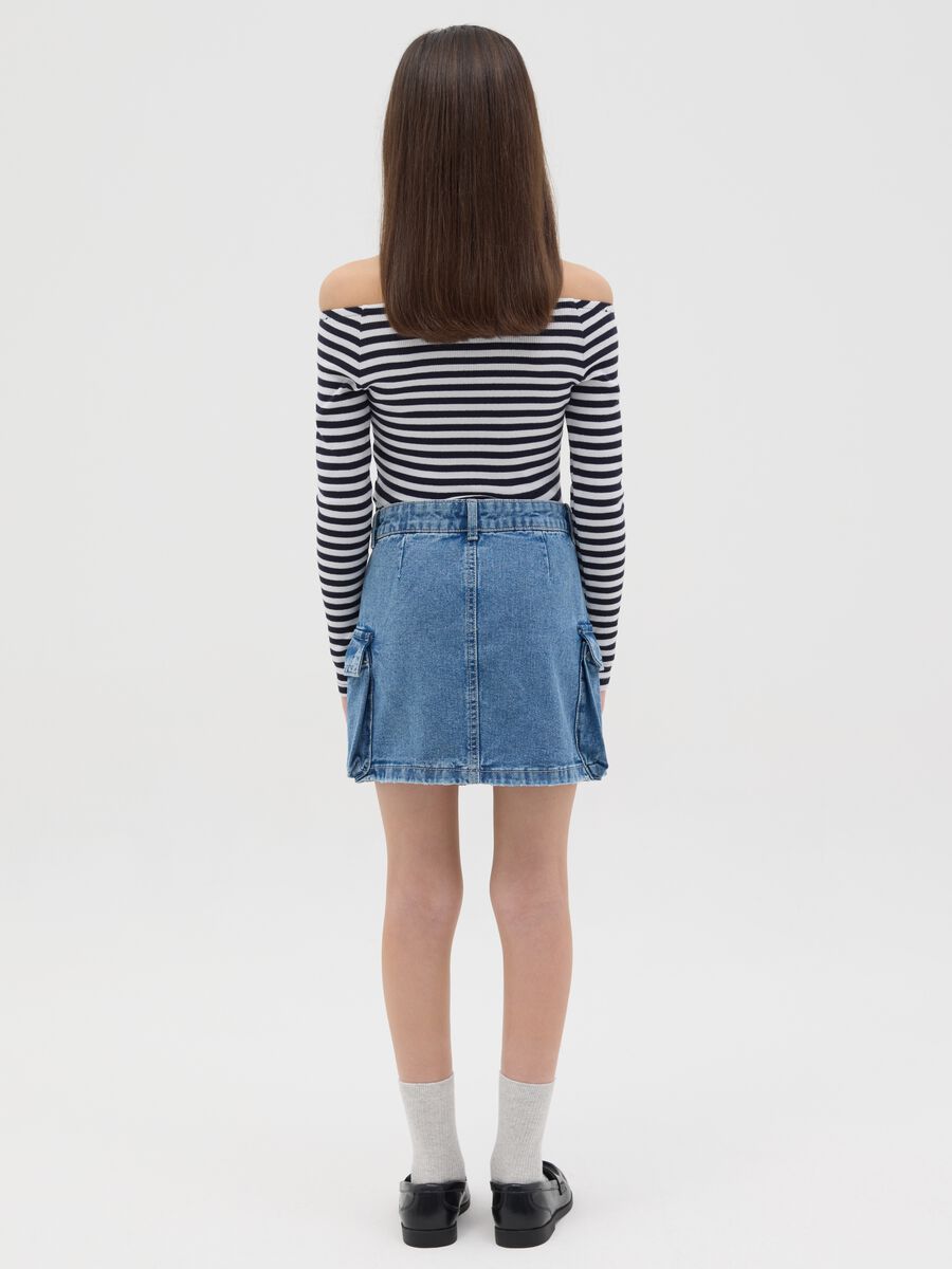 Minigonna cargo in denim_3