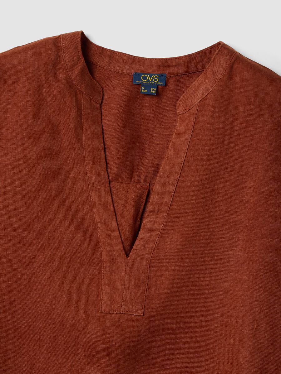 Brown pure linen kaftan_1
