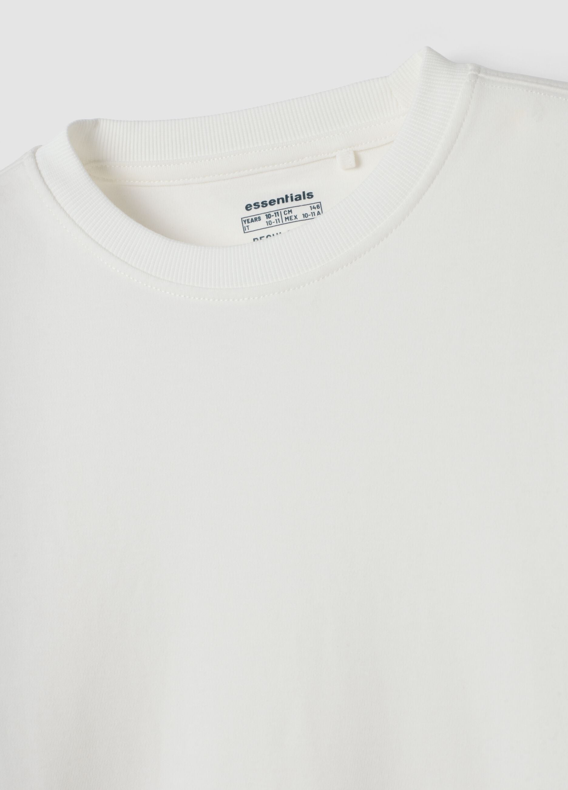 Optic white crew-neck T-shirt in pure organic cotton