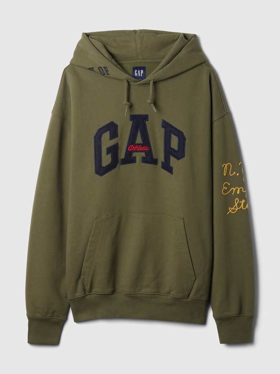 Sweatshirt with hood and logo patch_4