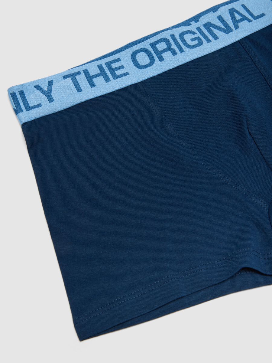 Tripack boxer in cotone elasticizzato blu da ragazzo regular fit_3