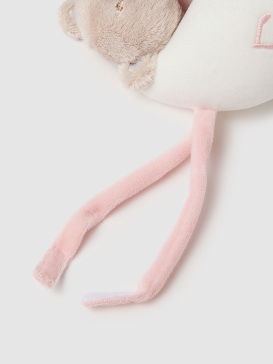 Multicoloured velour teddy bear musical mobile for baby girls_2