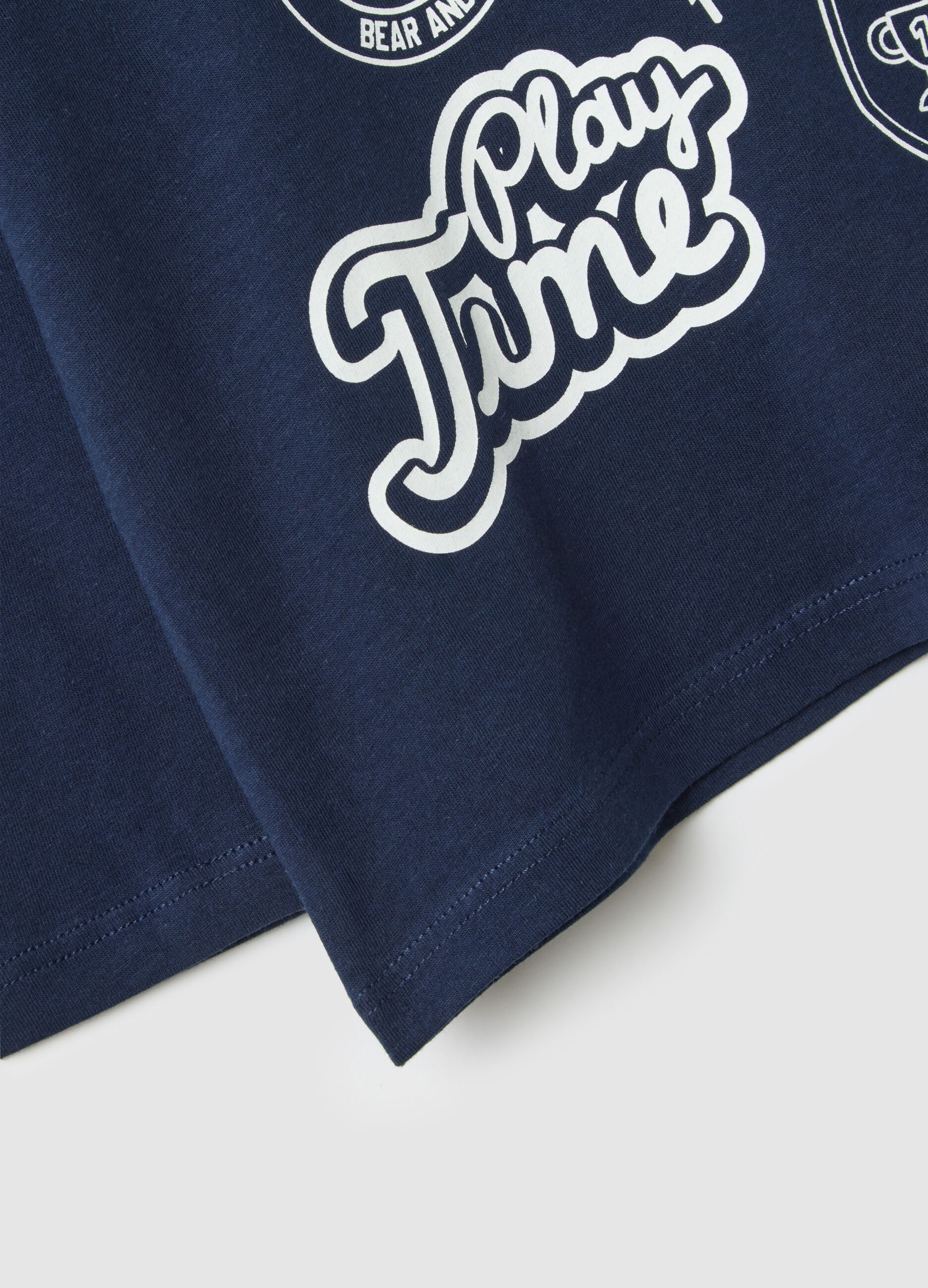 Children's T-shirt in pure blue cotton regular fit