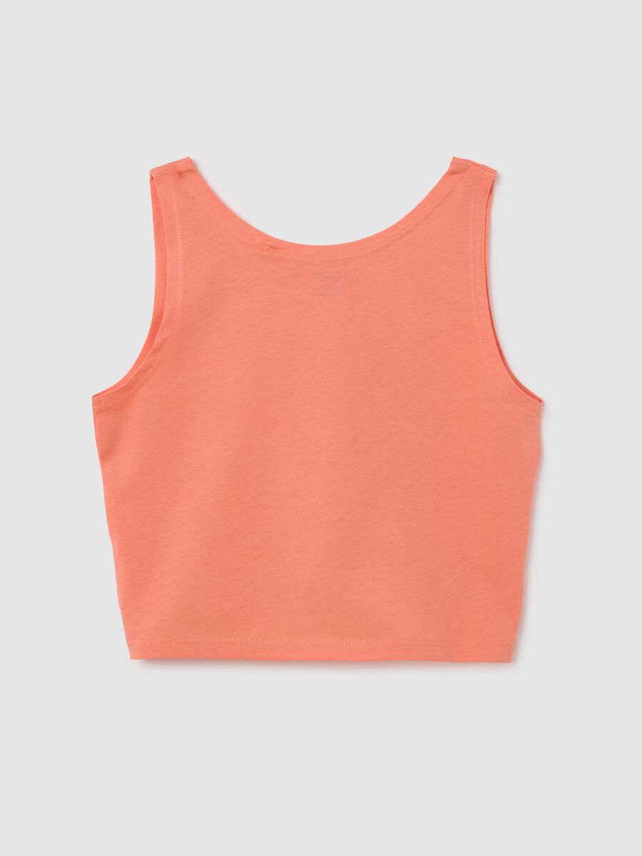 Crop top da ragazze in puro cotone arancione regular fit_4