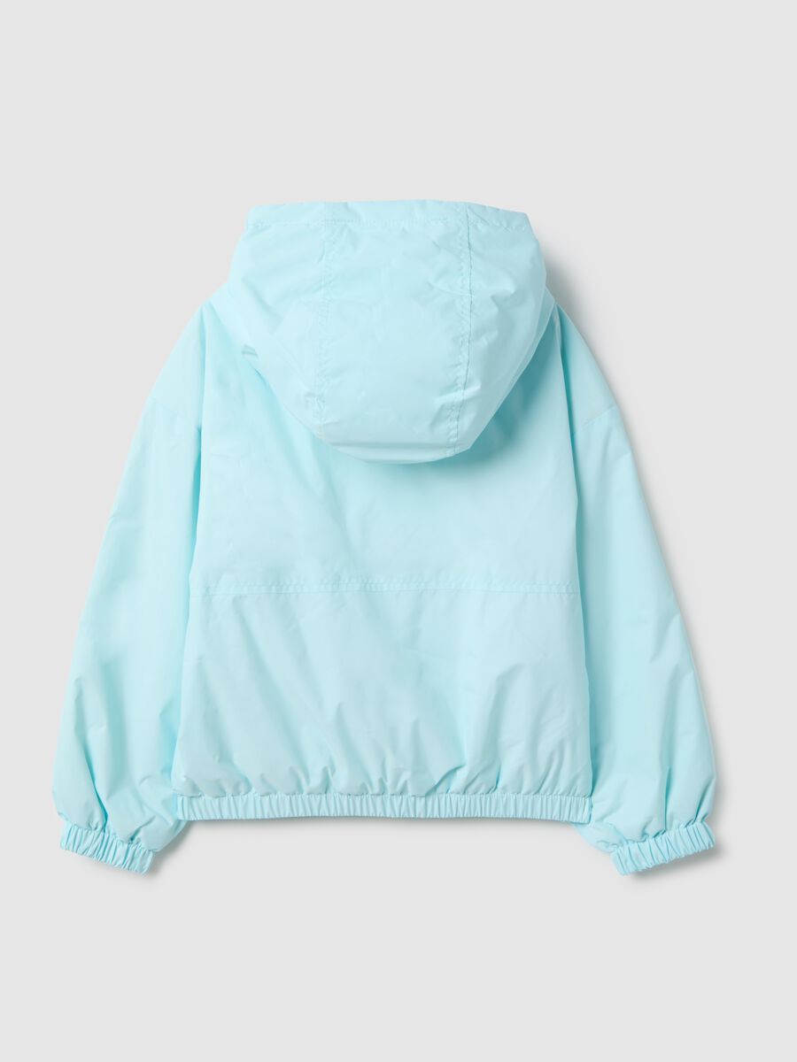 Blue padded girls regular fit jacket with hood_1