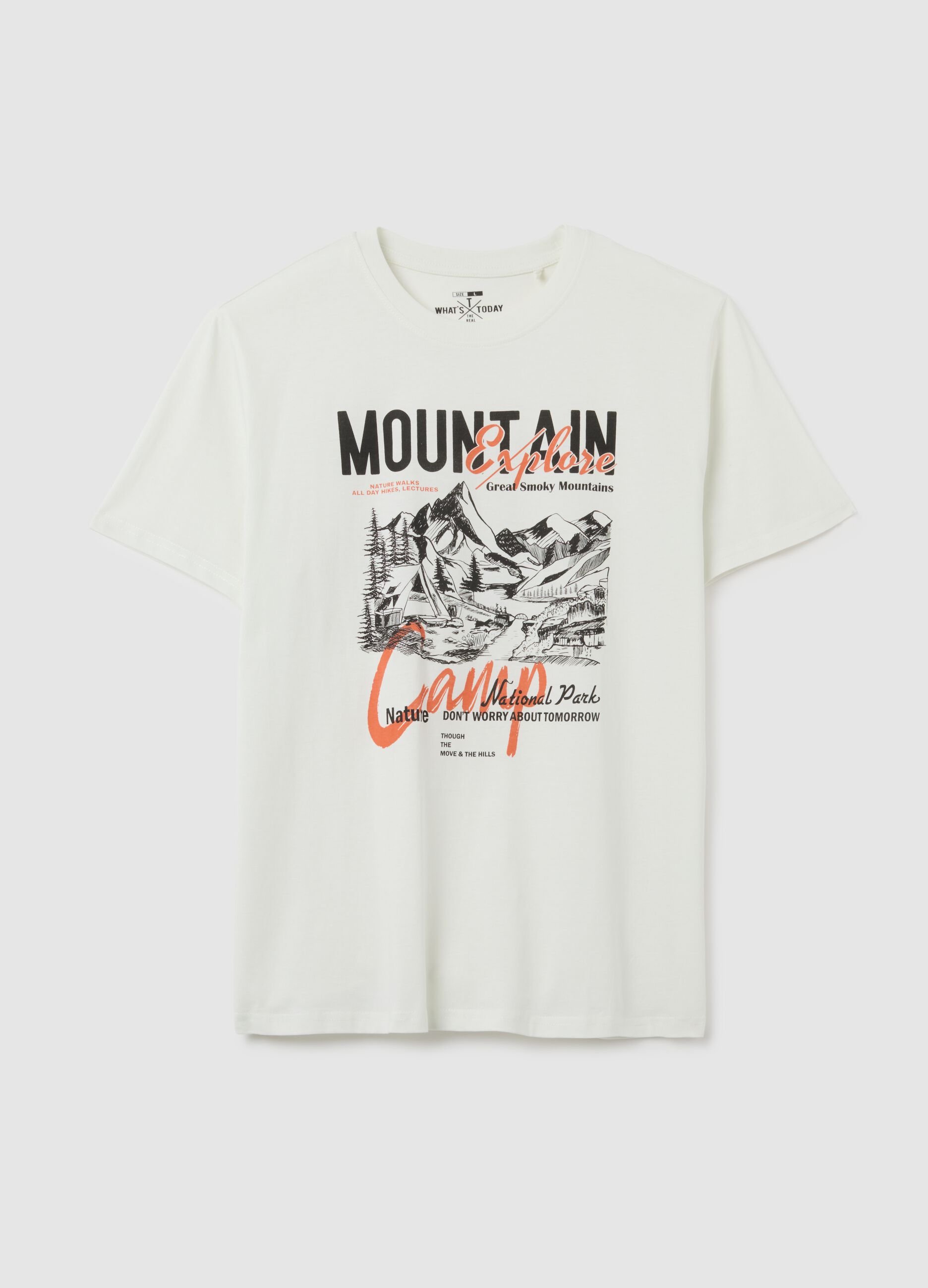 Men's regular fit white pure cotton T-shirt