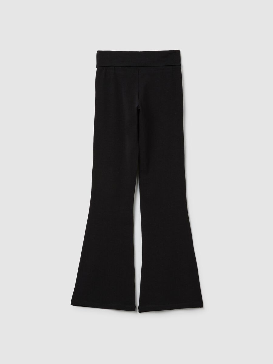 Girls' Black Stretch Cotton Trousers_4
