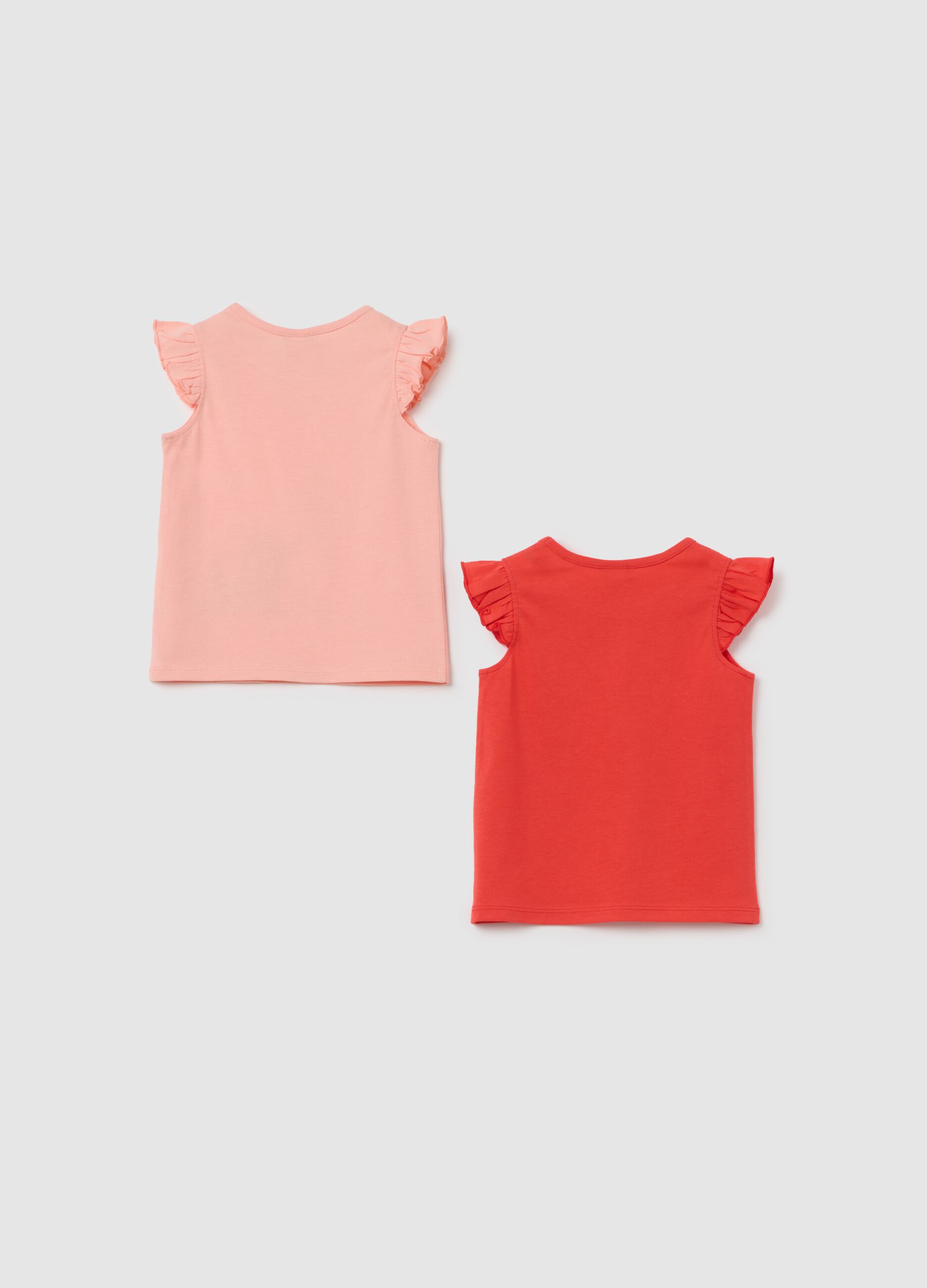 Girls' multicolour pure cotton regular fit T-shirt with prints