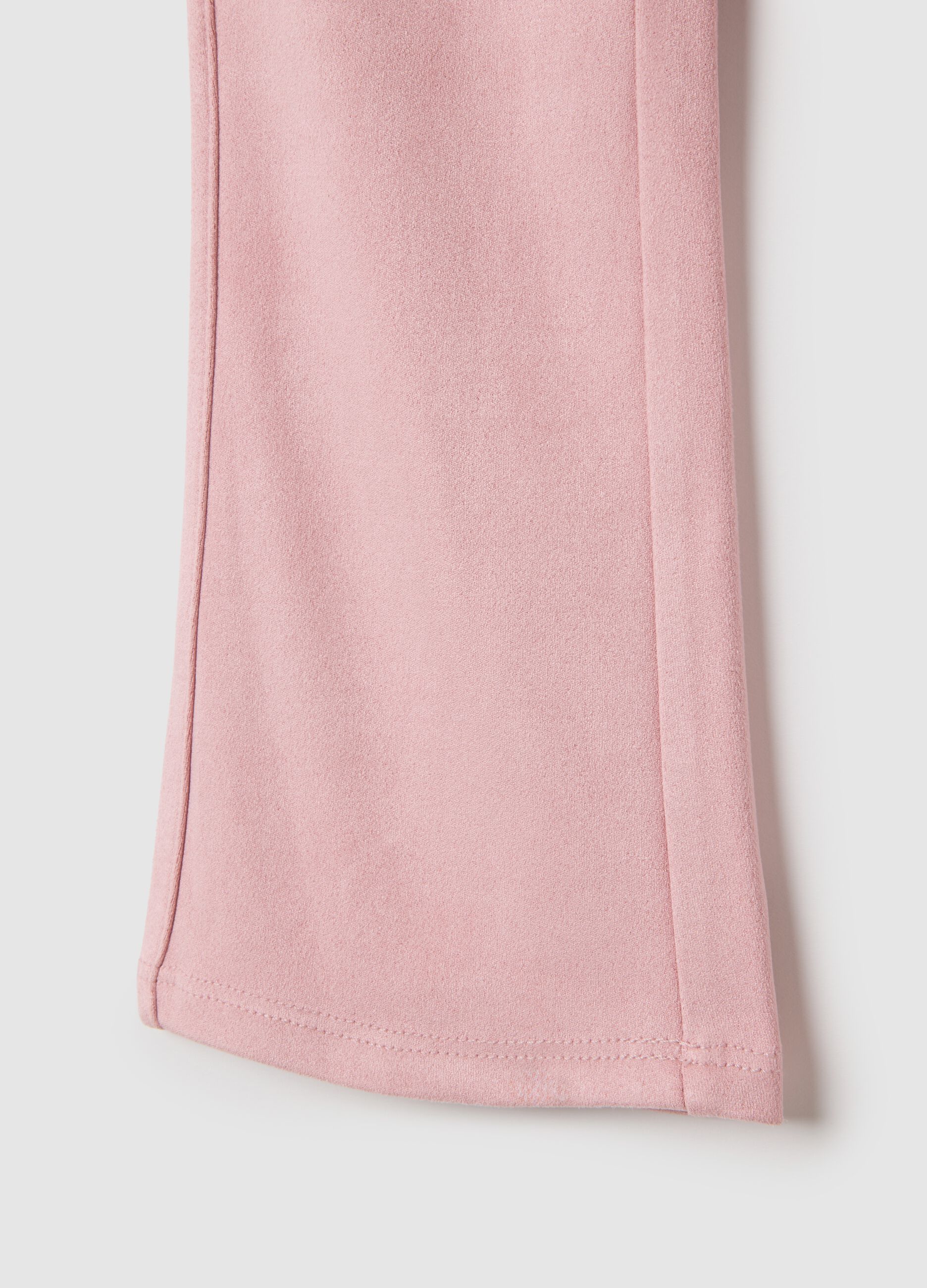 Girls' pink flare fabric trousers