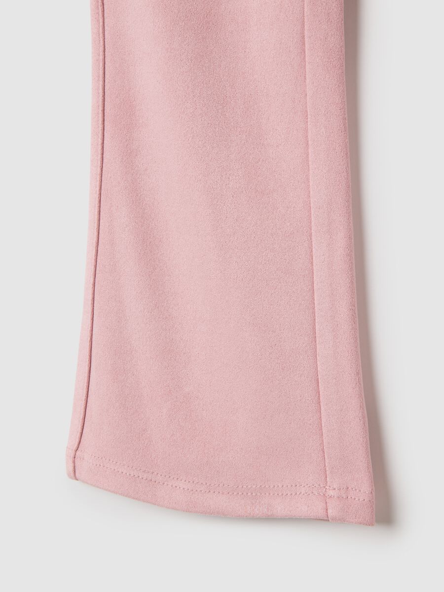 Girls' pink flare fabric trousers_3