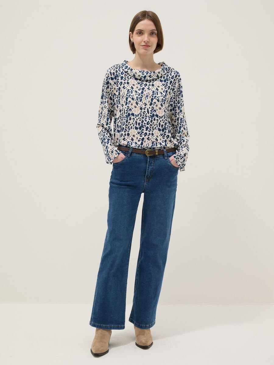 Maglia a maniche lunghe multicolor regular fit con fantasia_2