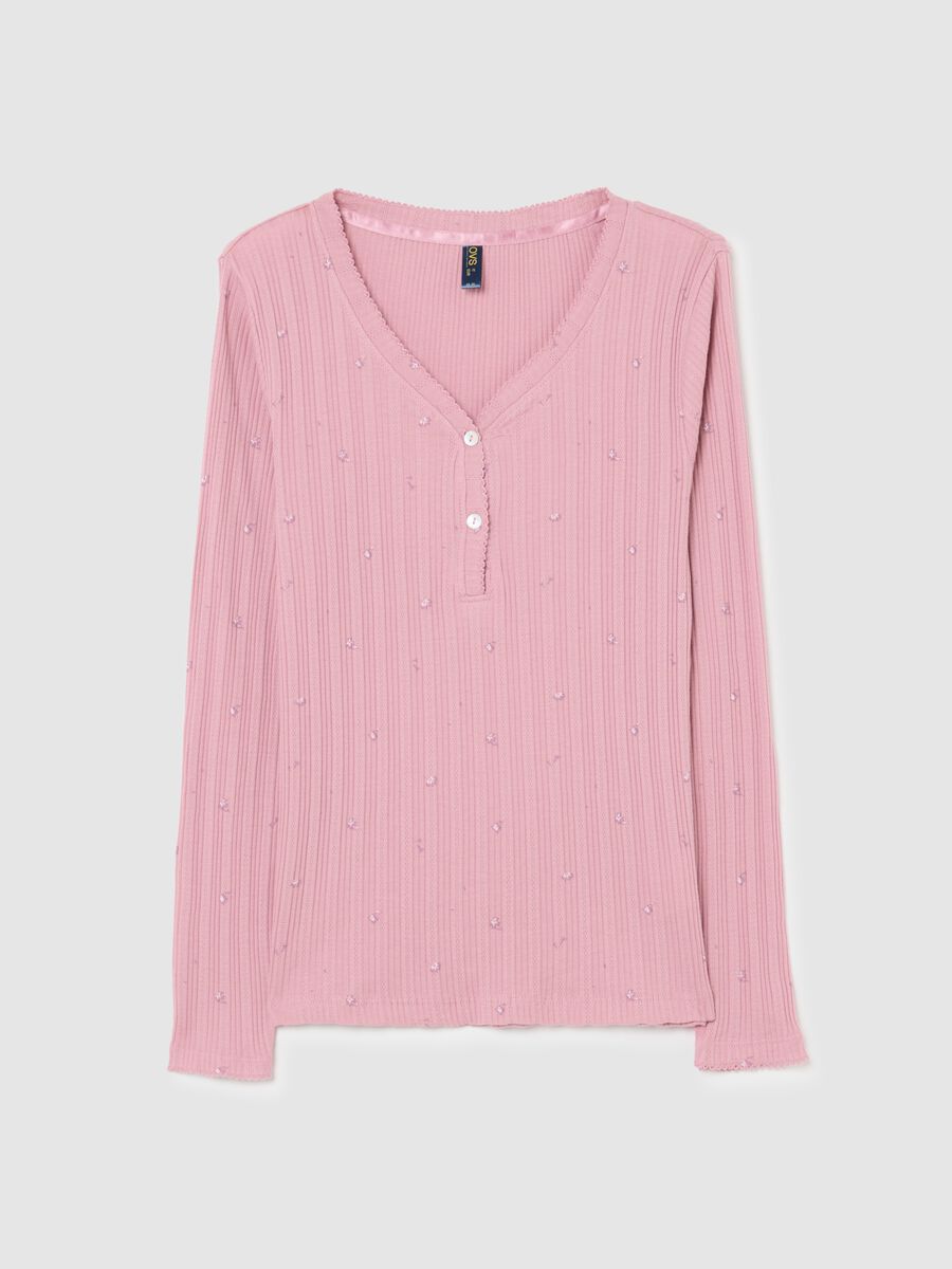 Maglia da pigiama in puro cotone rosa_4