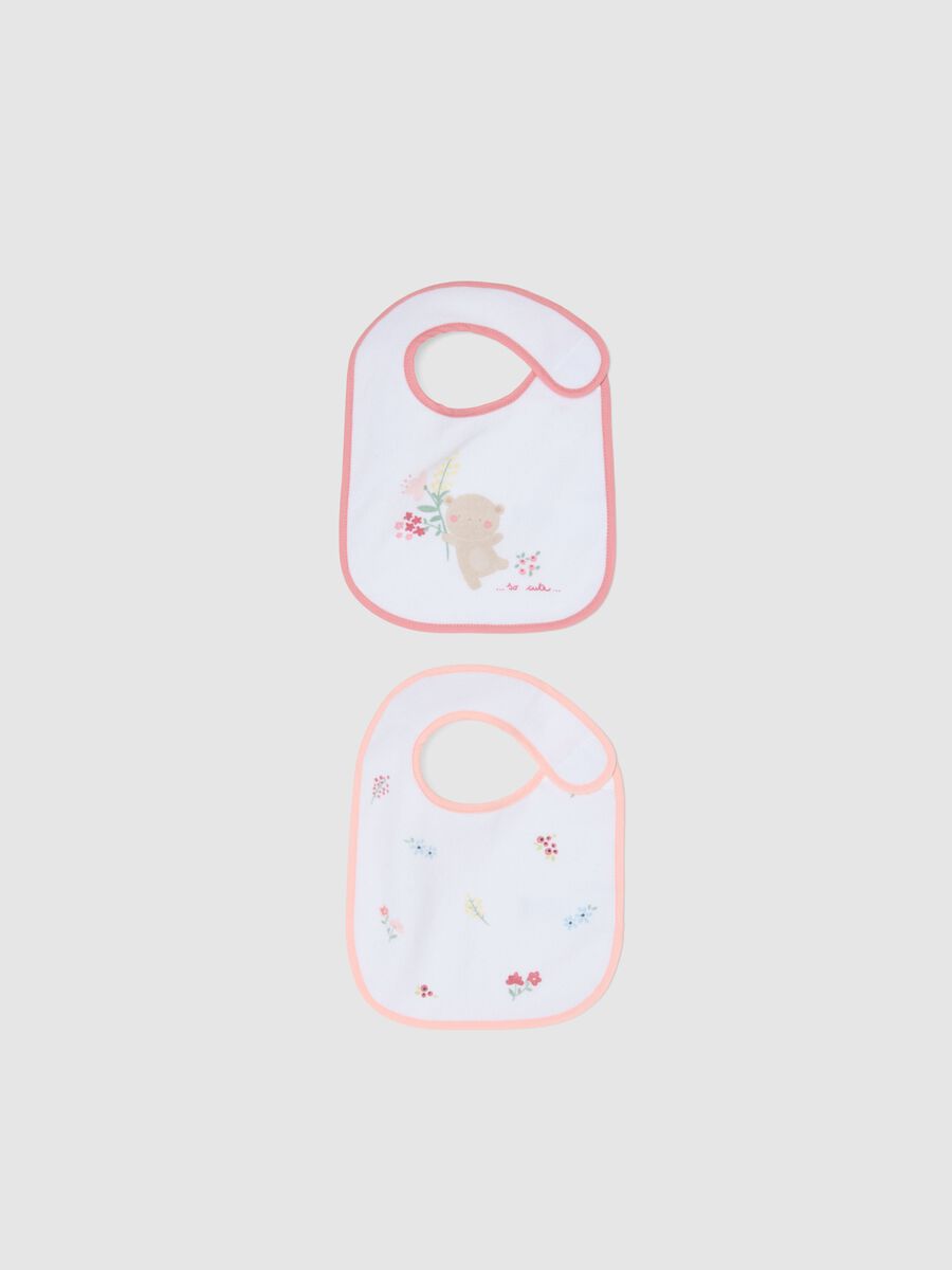 Bipack bavaglini in misto cotone multicolor da neonata con decori_0