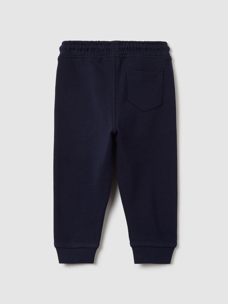 Cotton joggers with drawstring and print_1