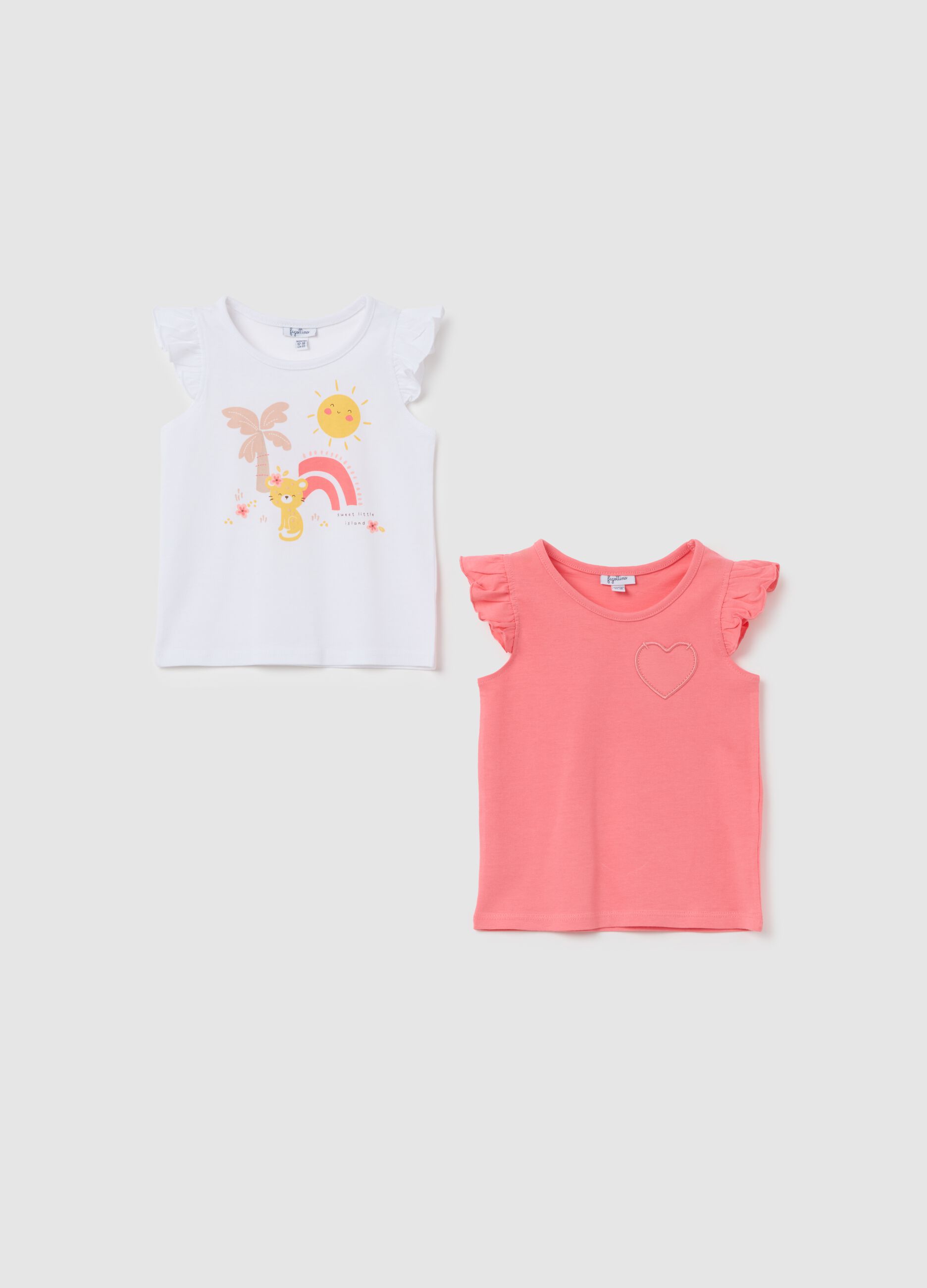 Girl's pure cotton multicolour regular fit vest set