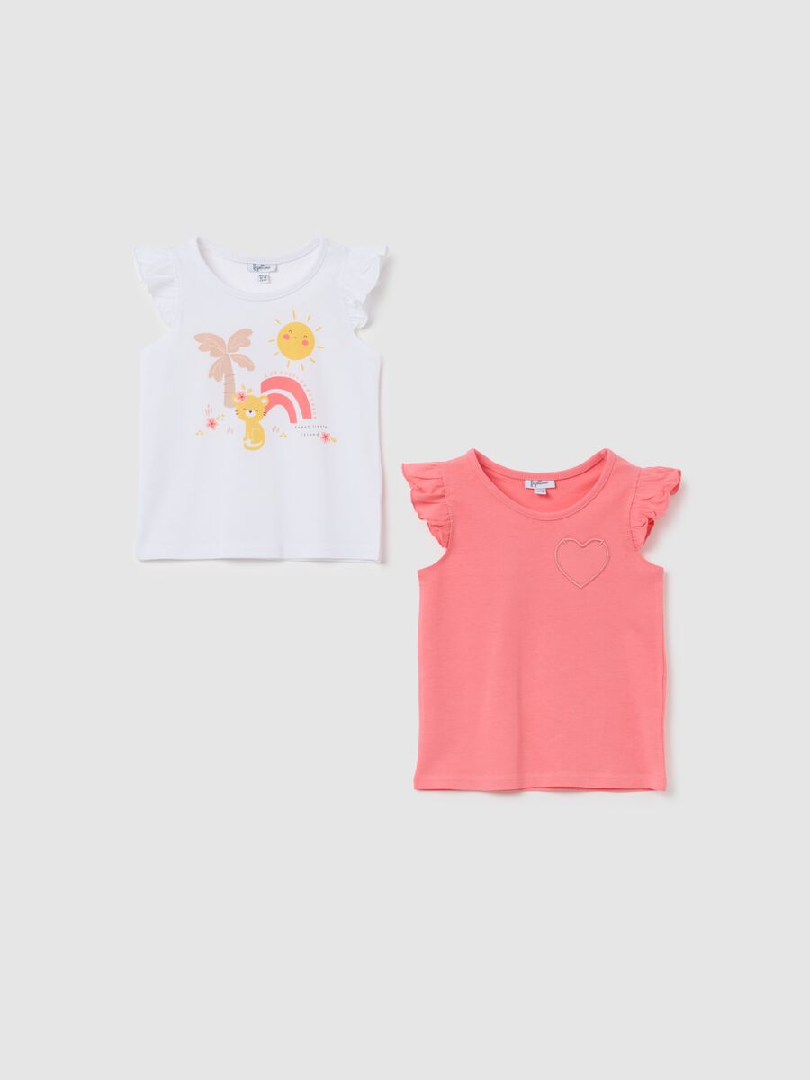 Girl's pure cotton multicolour regular fit vest set_0