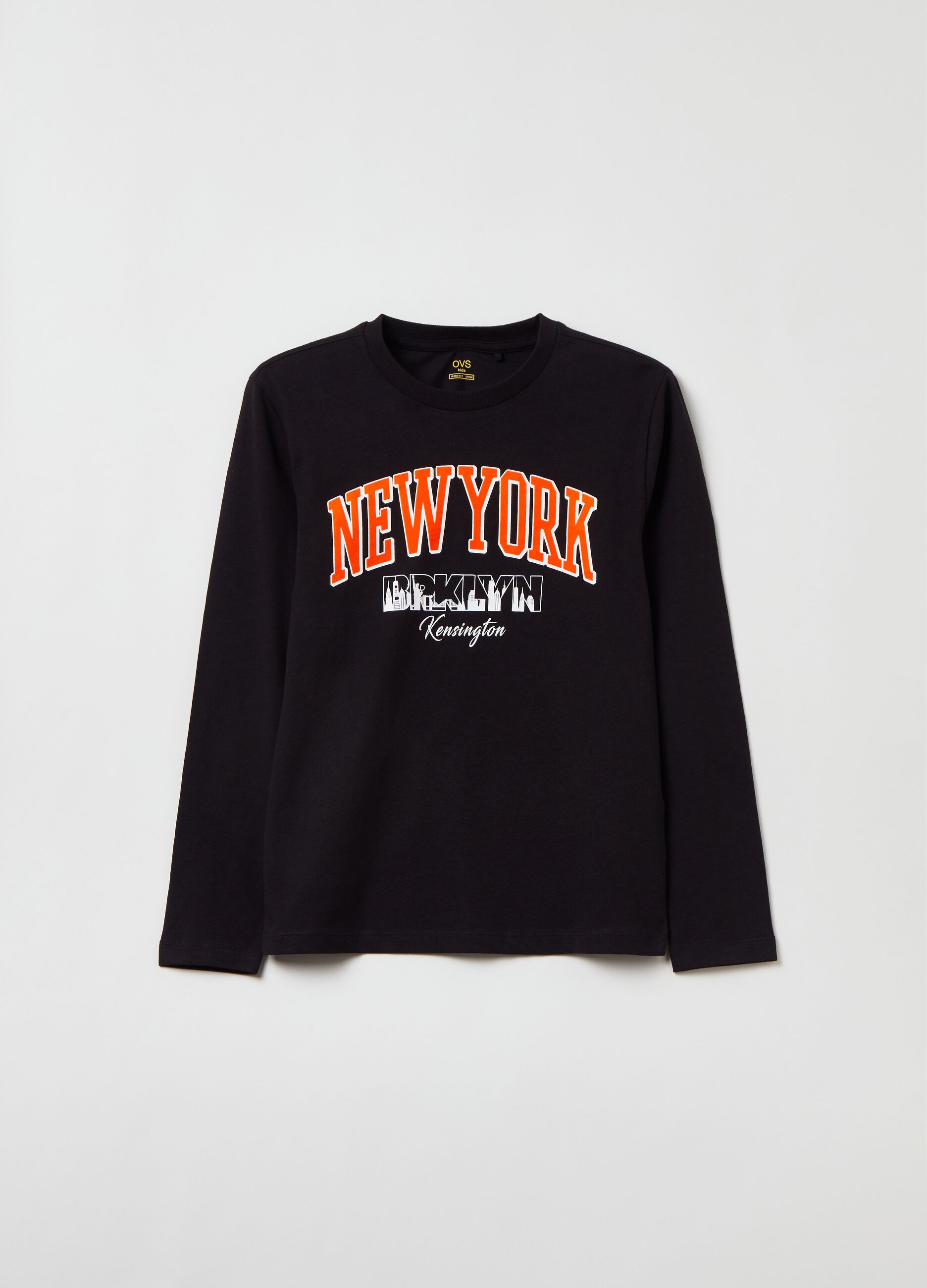 T-shirt a maniche lunghe stampa New York_2