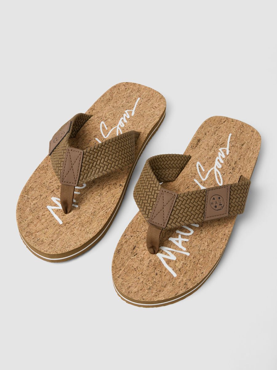 Beige flip-flops with cork sole_1