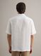 White pure linen regular fit shirt with bowling collar_2