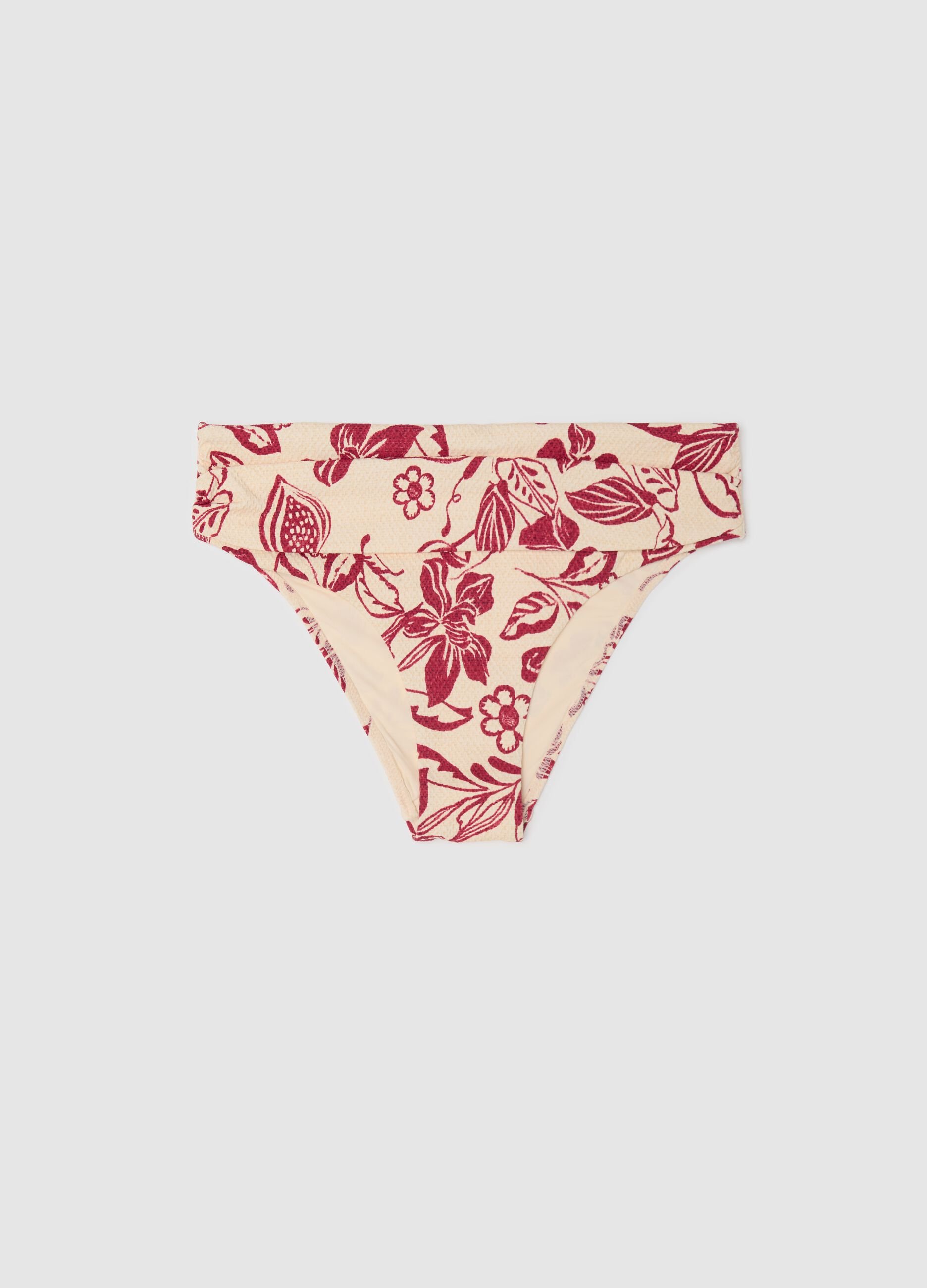 Floral bikini briefs with strap