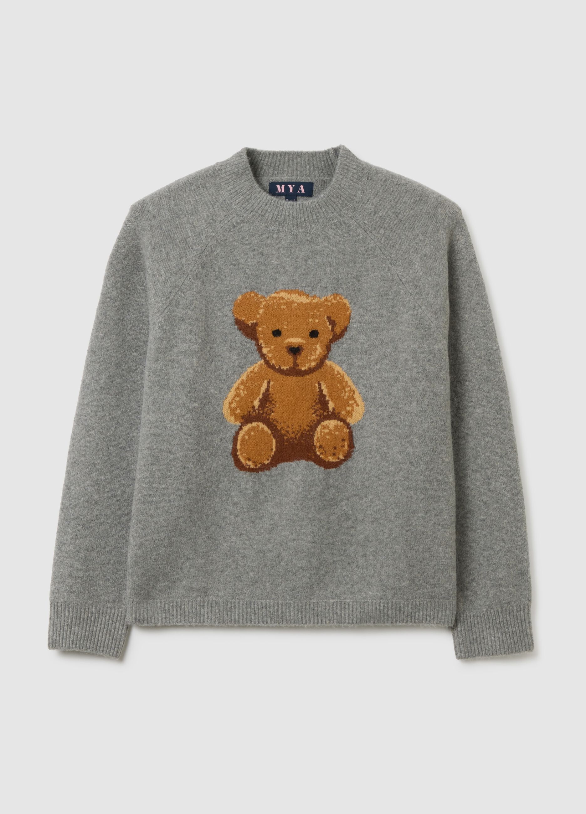 Maglione grigio con stampa