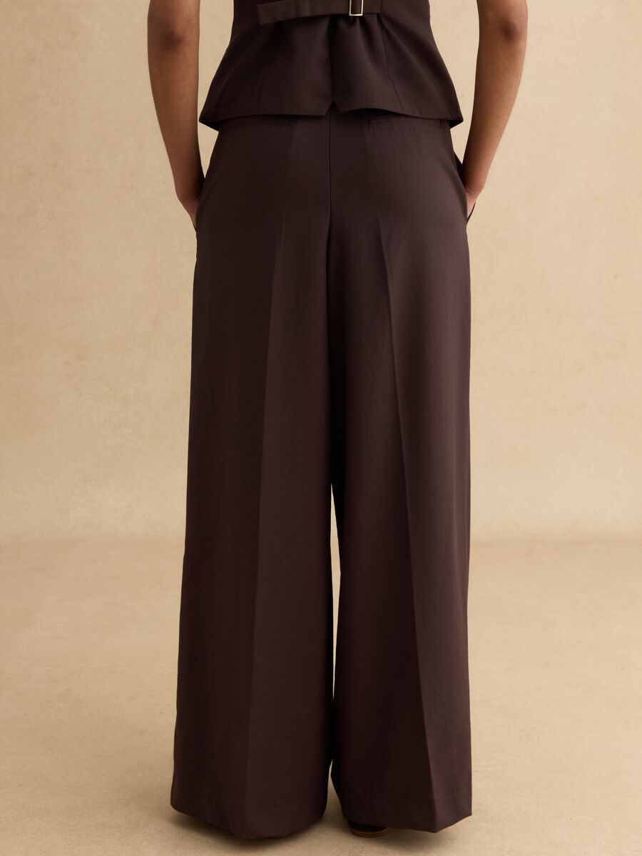 Pantaloni marroni wide leg_2