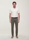 Green slim-fit stretch cotton dobby trousers_0
