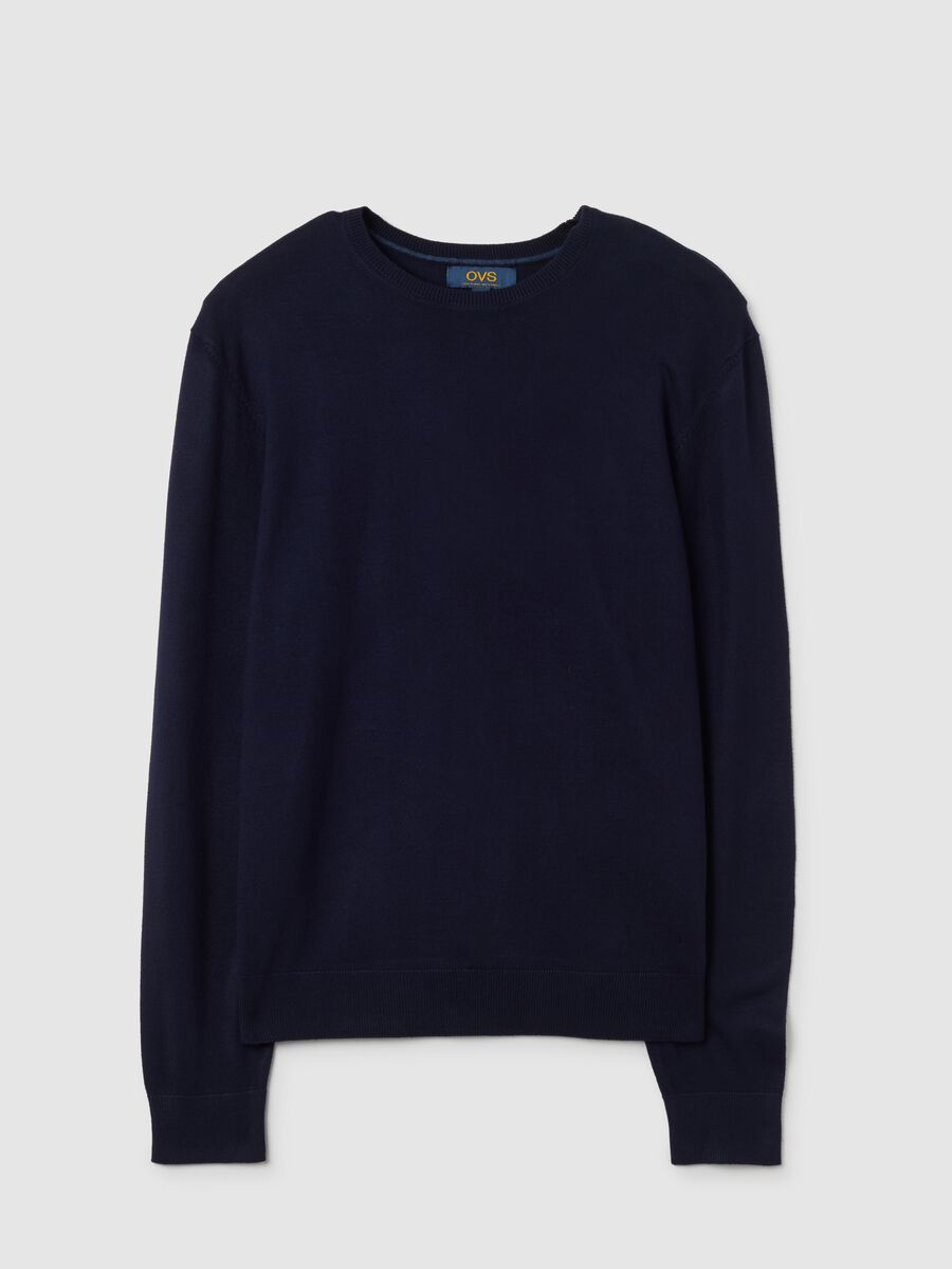 Blue viscose blend jumper regular fit_0