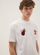 White pure cotton T-shirt with embroidered Miami Heat logo_0
