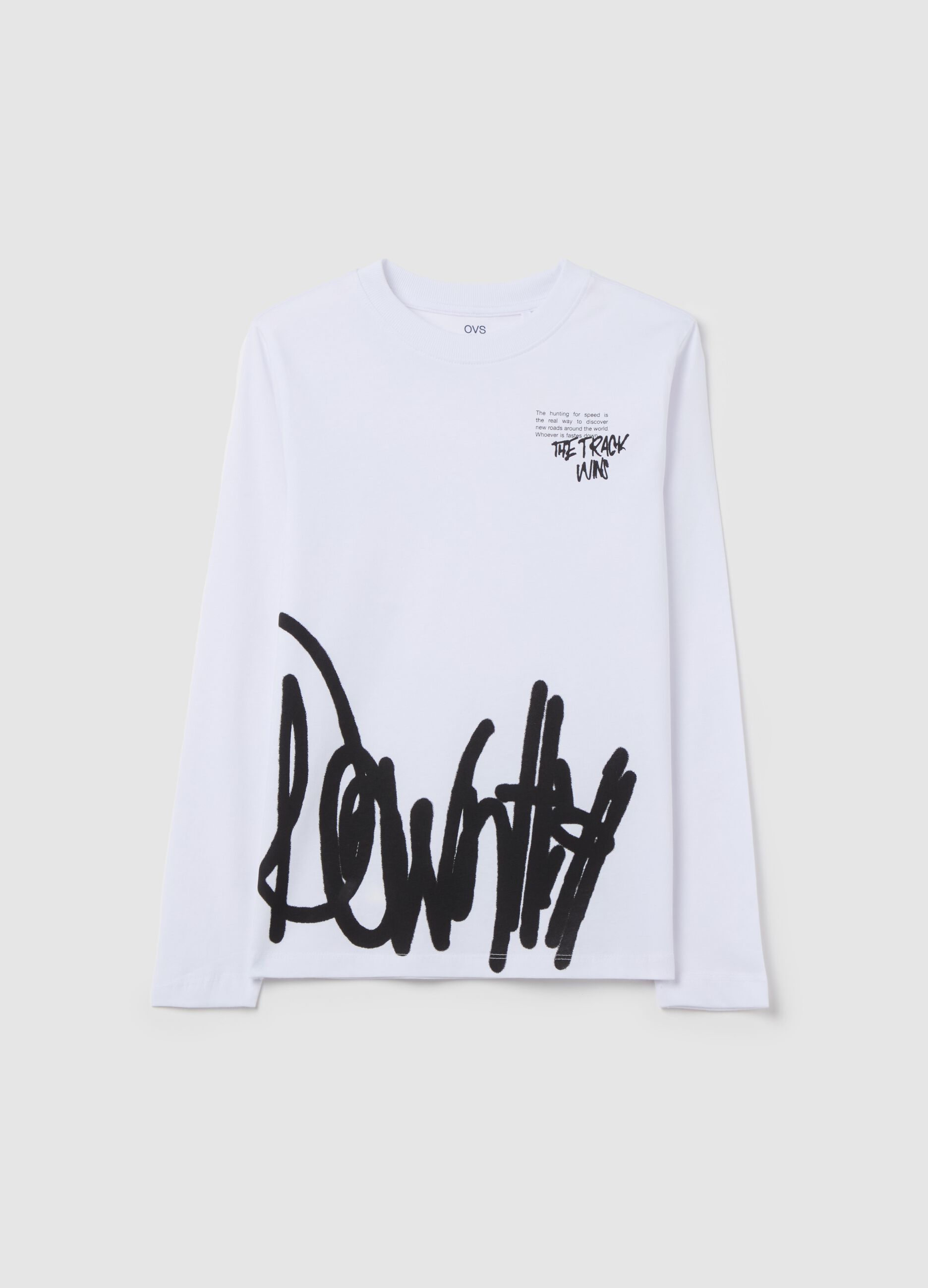 T-shirt maniche lunghe in cotone con stampa 