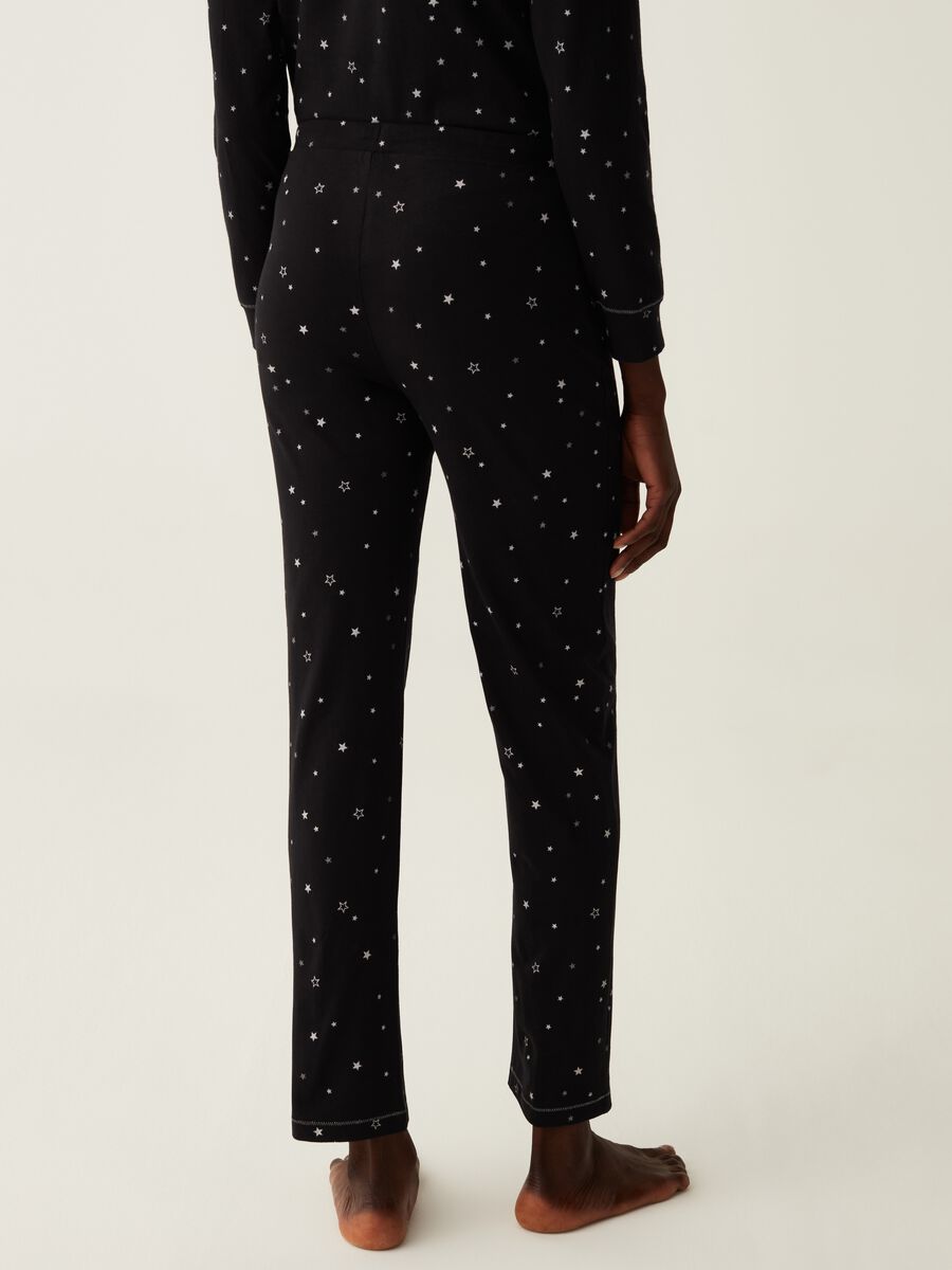 Pantalone pigiama in cotone stampa stelline_2