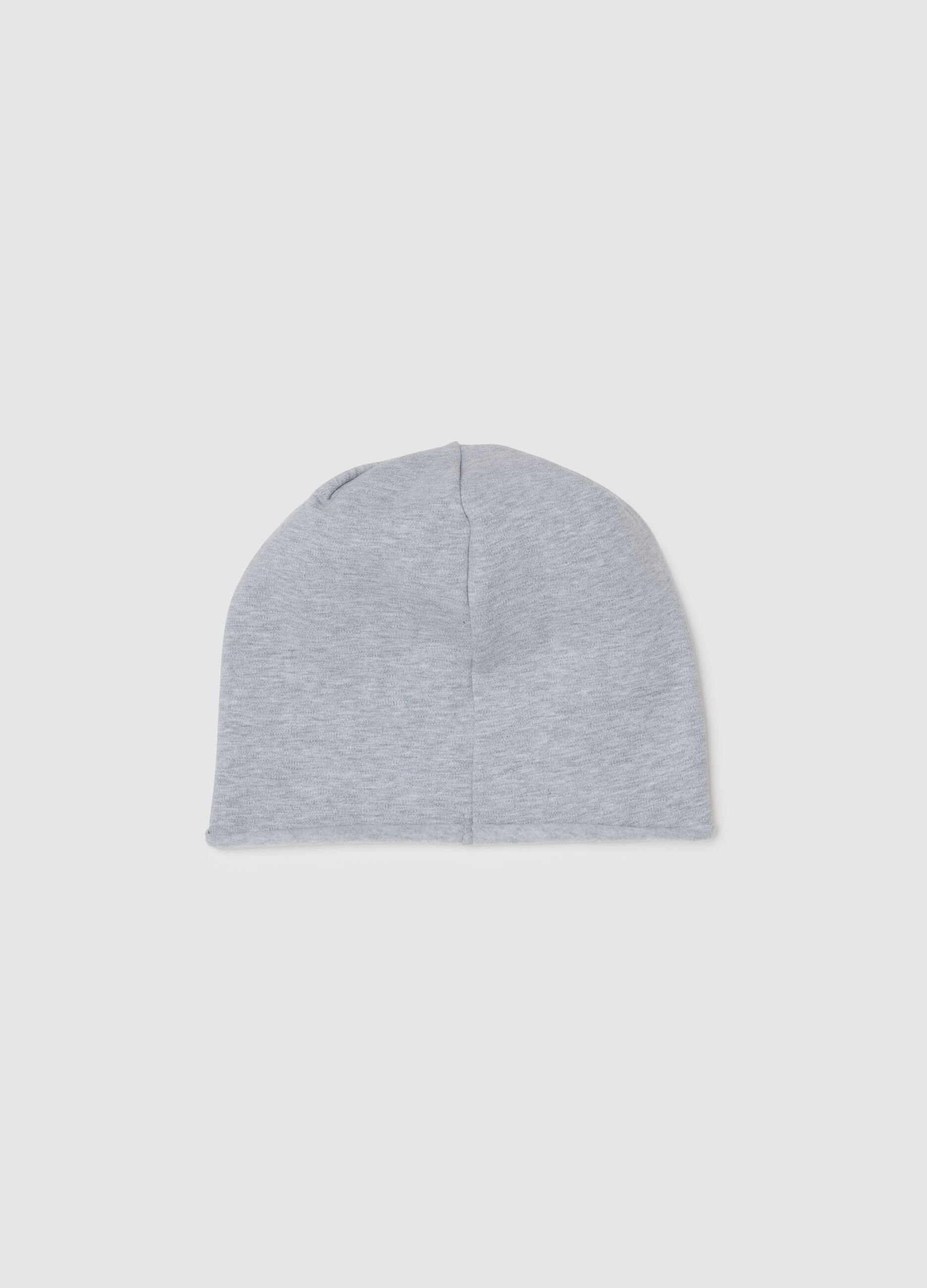 Grey stretch cotton boys' hat