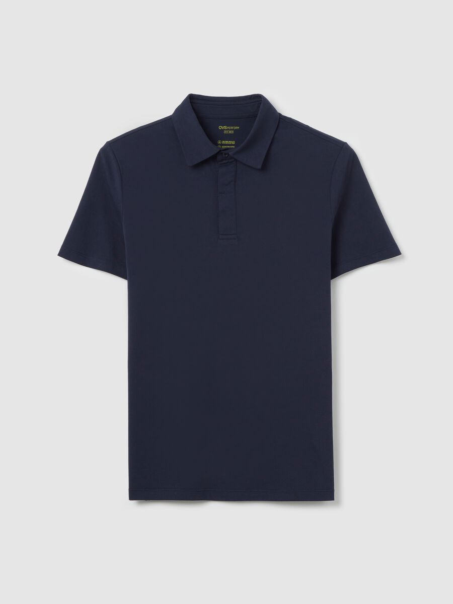 Blue regular-fit polo shirt with short sleeves_4