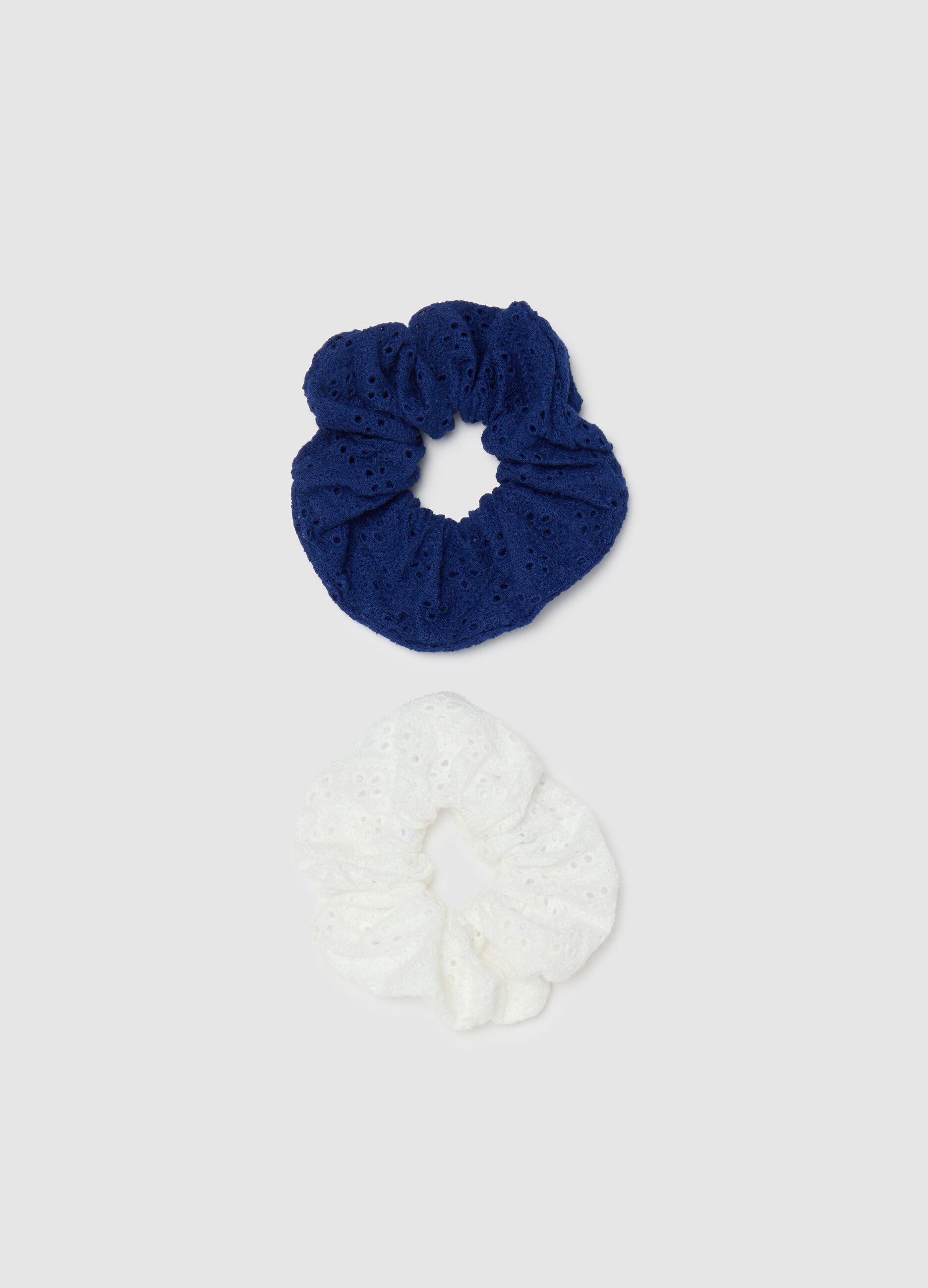 Women's multicolor pure cotton scrunchie with all-over embroidery
