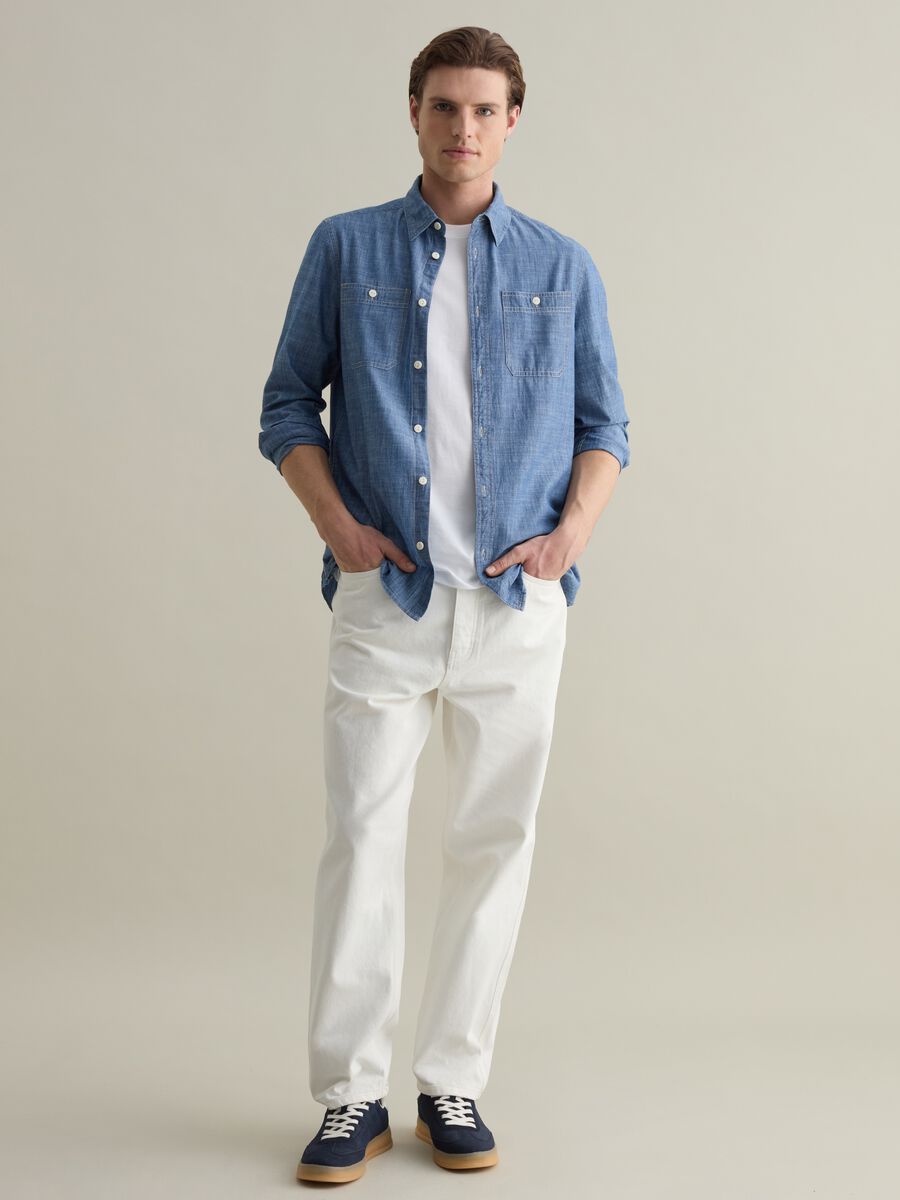 Iridescent cotton shirt with pockets_1