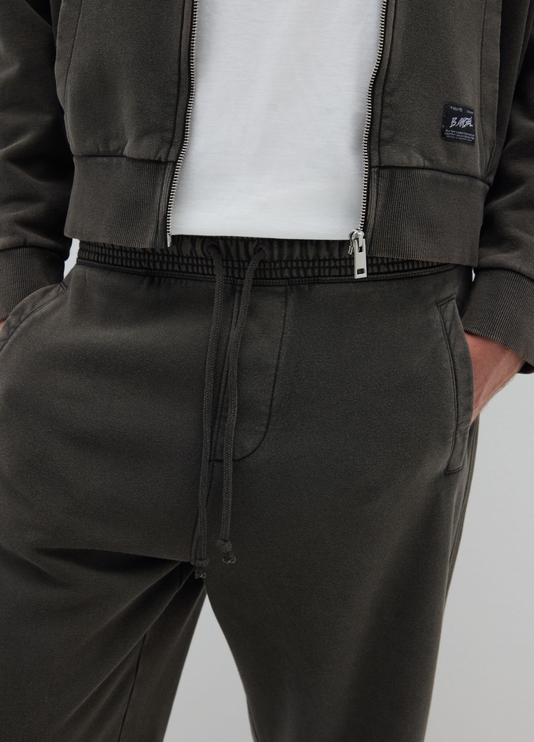 Pantaloni in misto cotone nero relaxed fit