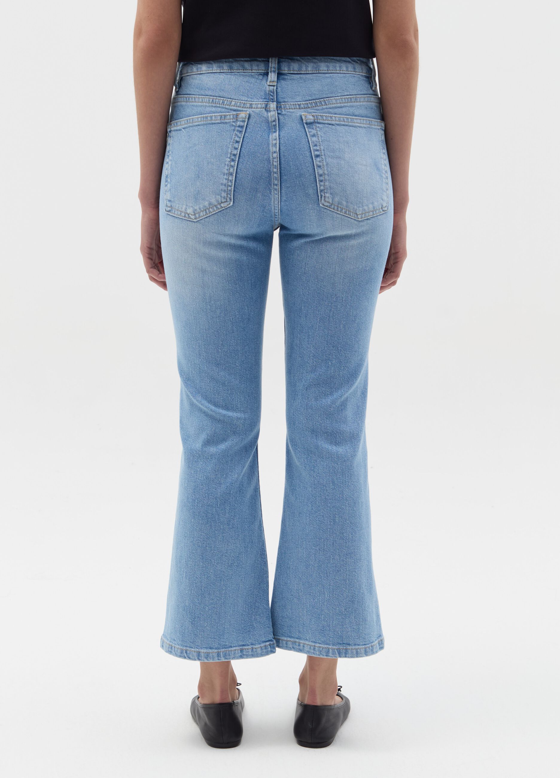 Jeans cropped flare fit