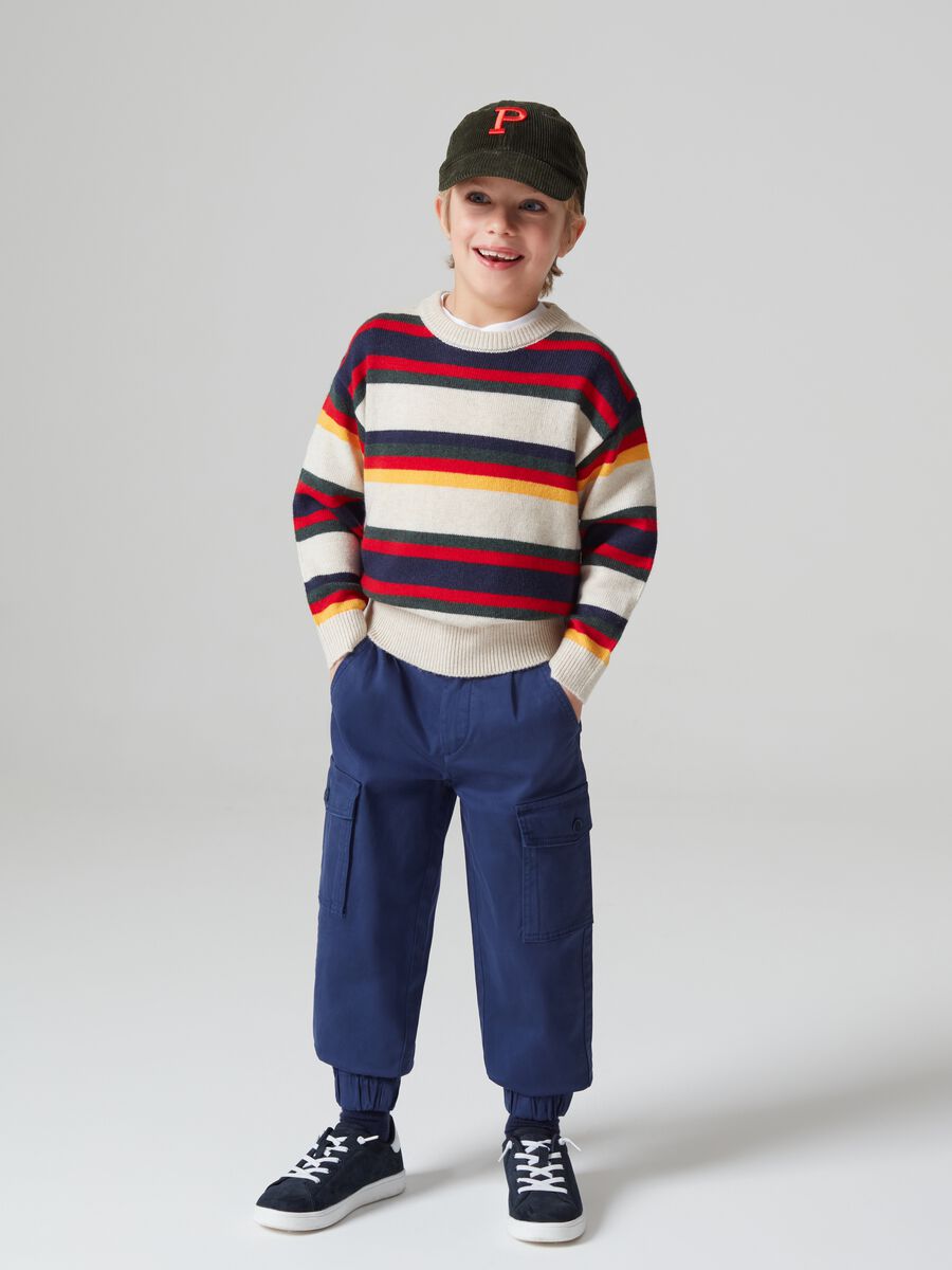Pantaloni cargo in cotone stretch_0