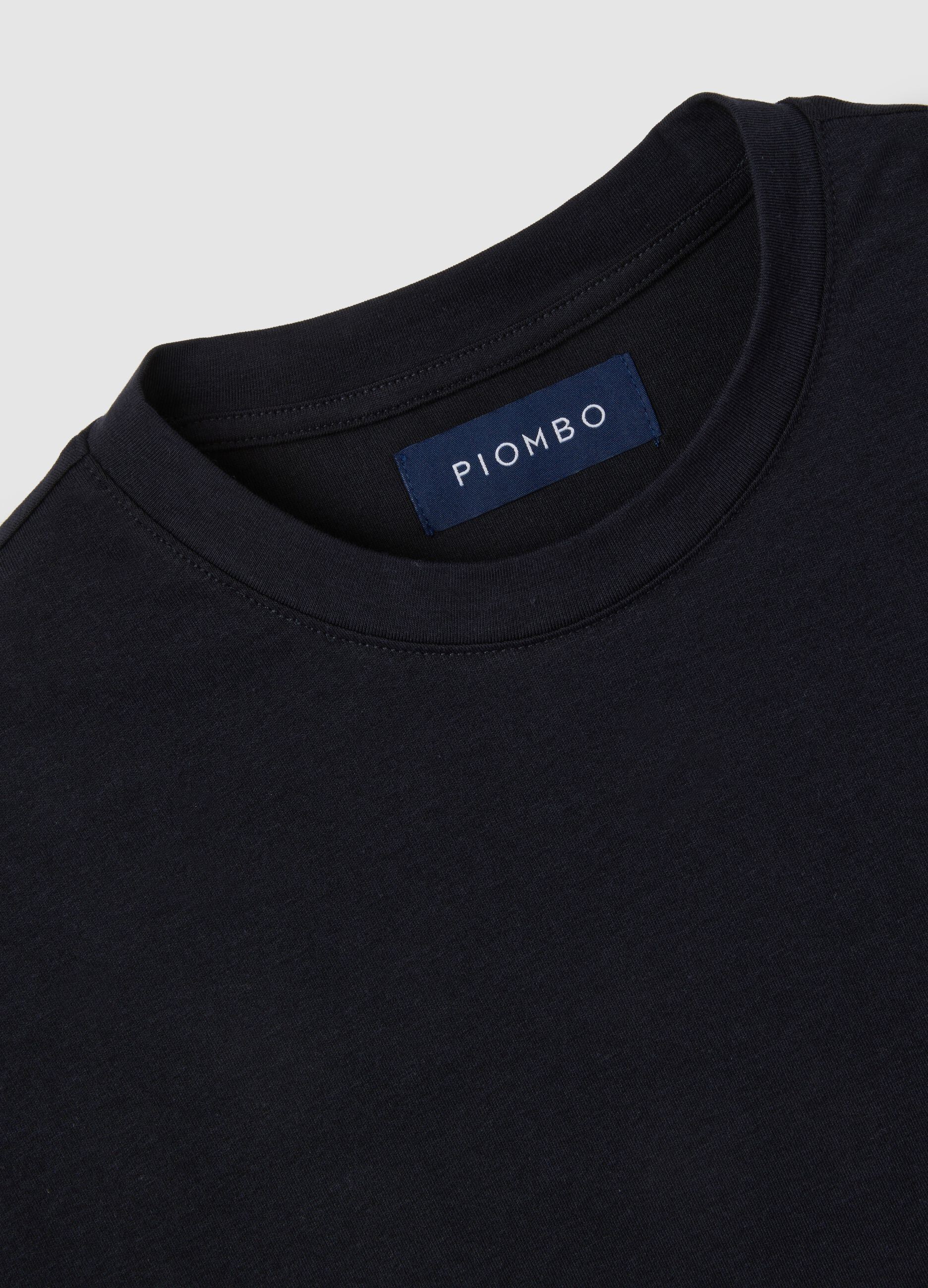 T-shirt in misto cotone blu regular fit