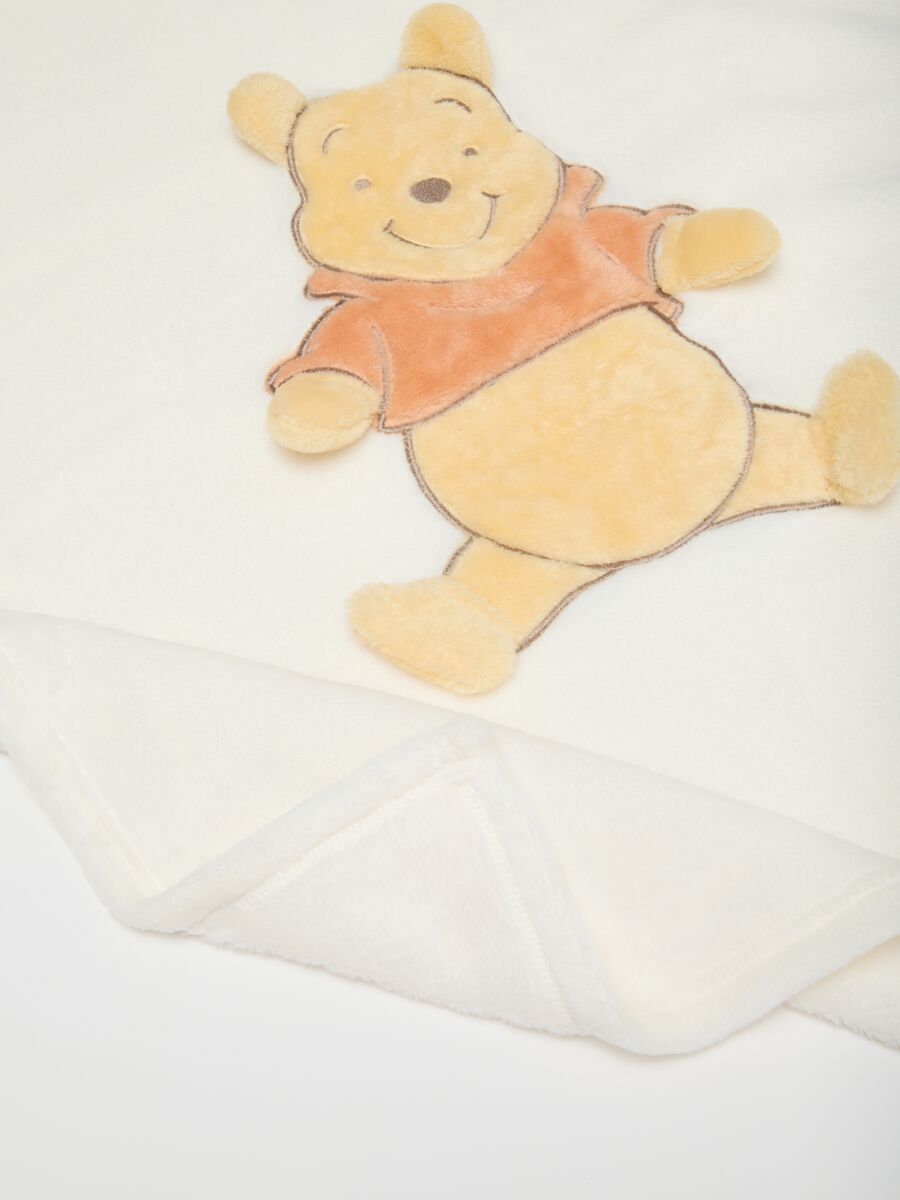 Newborn Cover in Pure White Fleece with Teddy Bear_1